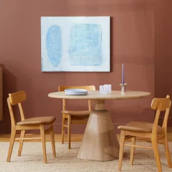 Ecole Leather Dining Chair - Oak and Toscana Tan
