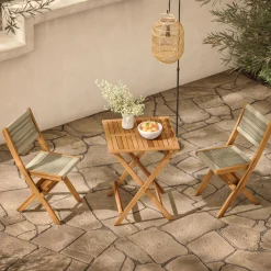 Elanora Outdoor Folding Cafe Table - Light Acacia