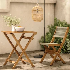 Elanora Outdoor Folding Dining Chair - Light Acacia