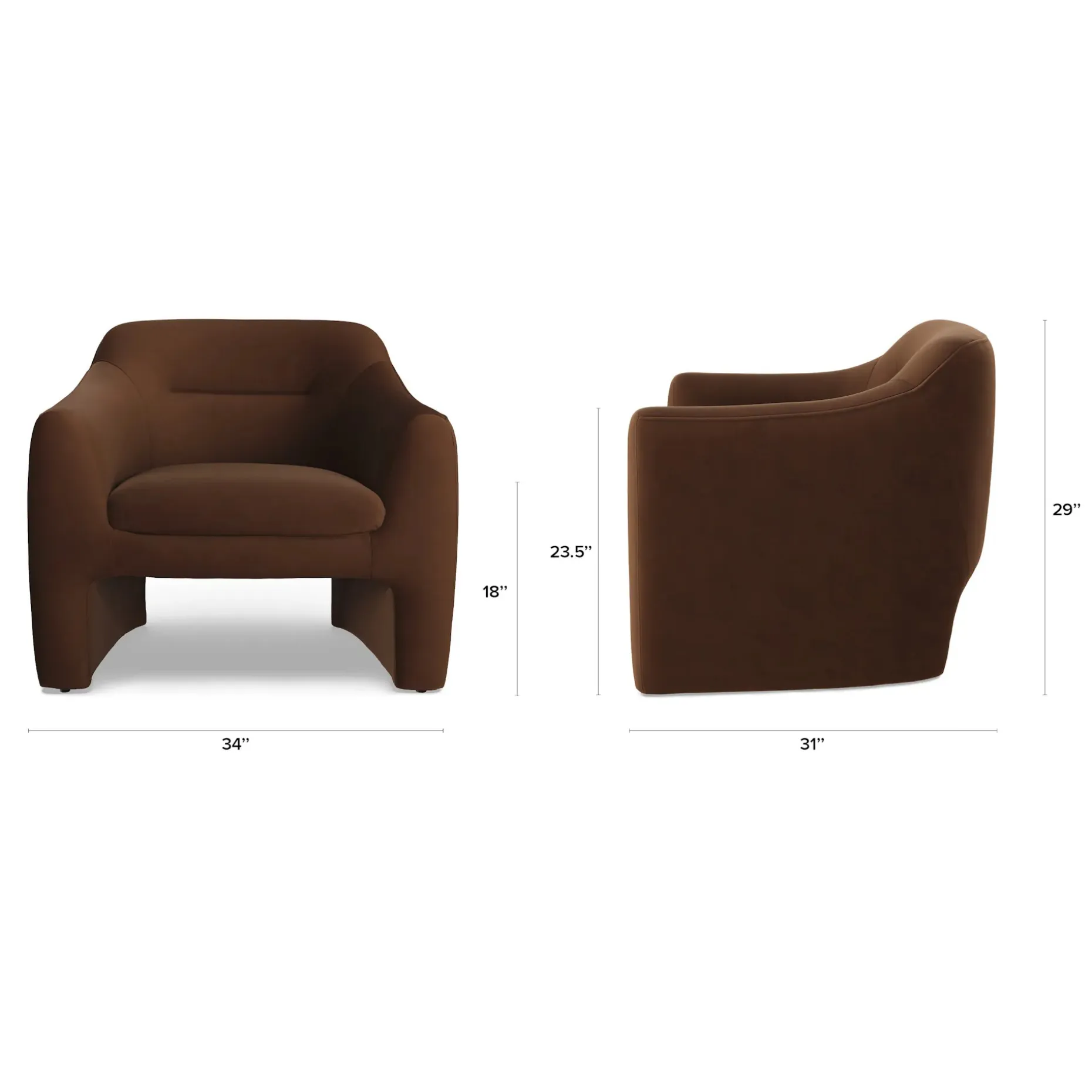 Eleanor 34" Velvet Lounge Chair - Hale Earth