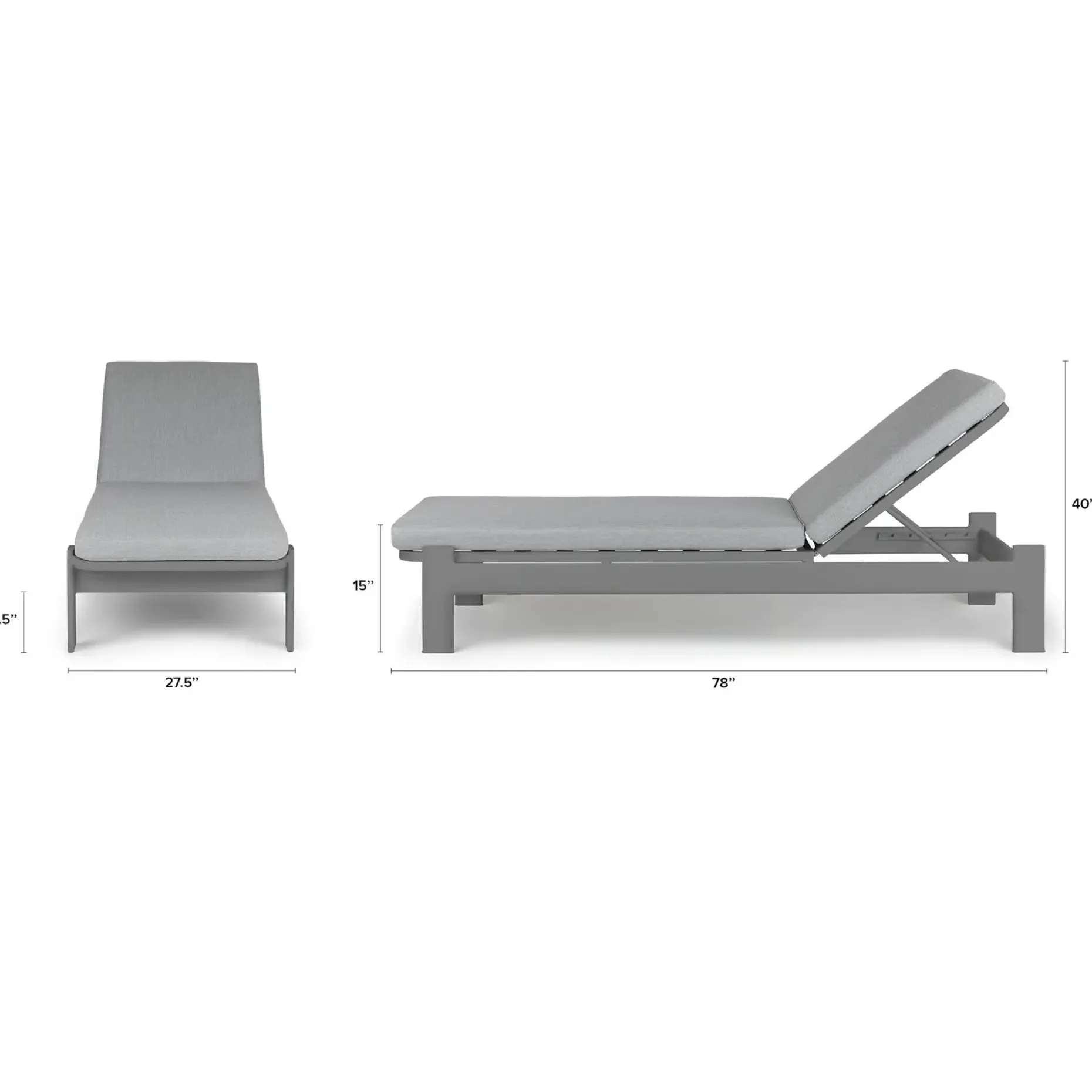 Eleya 78" Outdoor Chaise Lounge - Stega Gray
