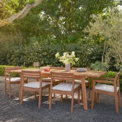 Elise Outdoor Dining Armchair - Light Eucalyptus and Basket Beige