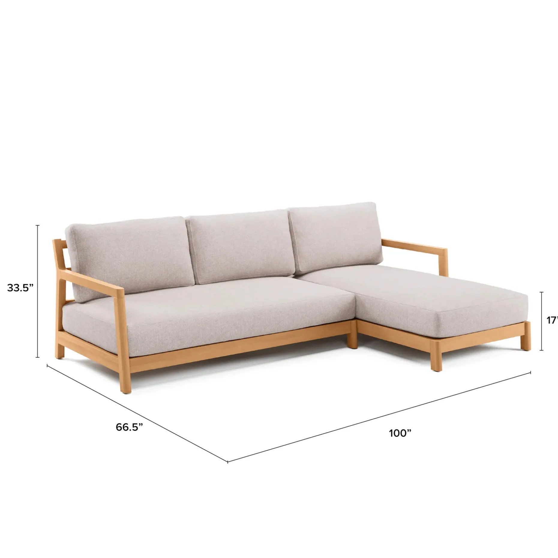 Elise 100" Outdoor Right Sectional Set - Basket Beige