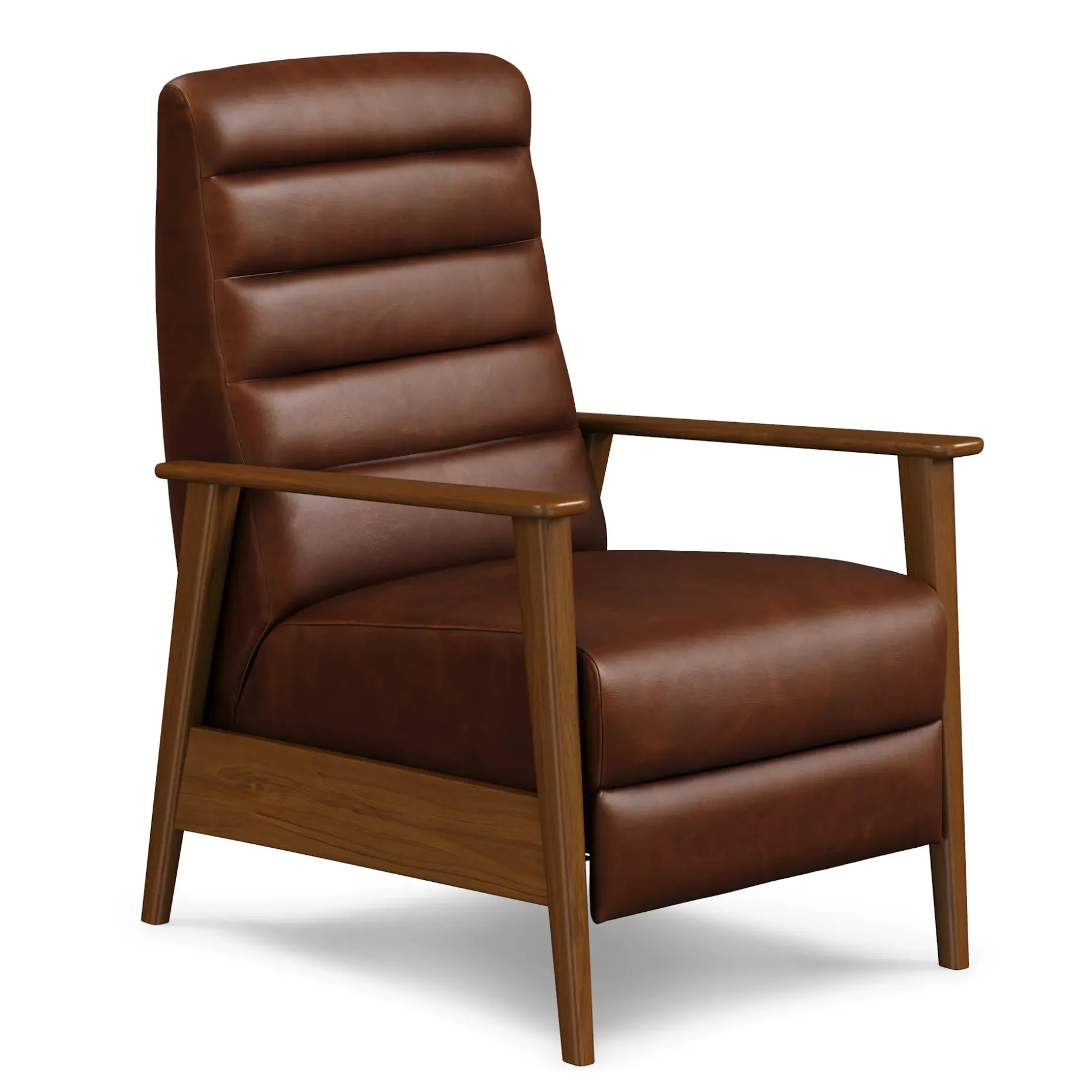 Ellow 28.5" Leather Reclining Lounge Chair - Indiana Brown