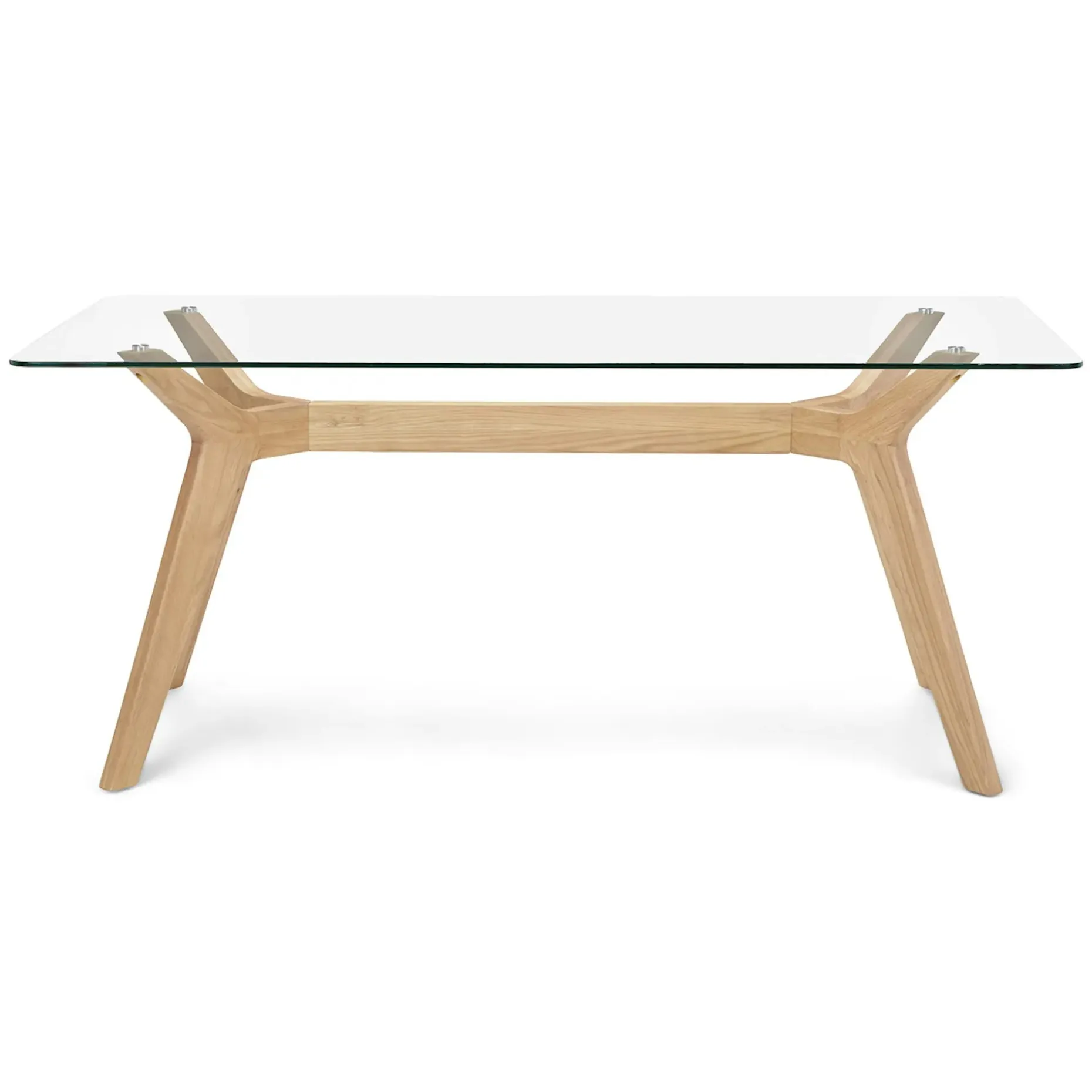 Emmer 71" Glass Dining Table - Oak