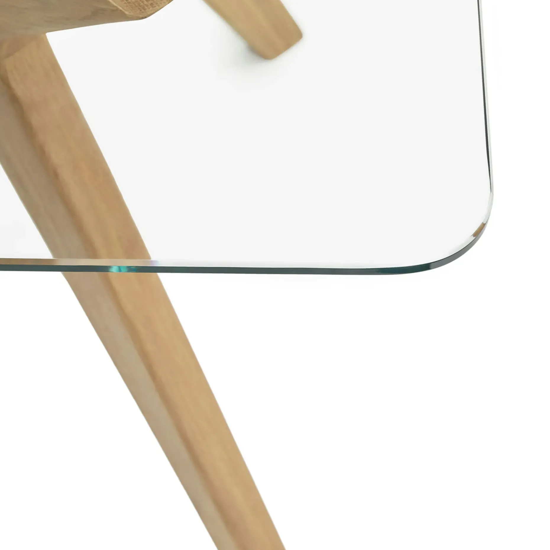 Emmer 71" Glass Dining Table - Oak