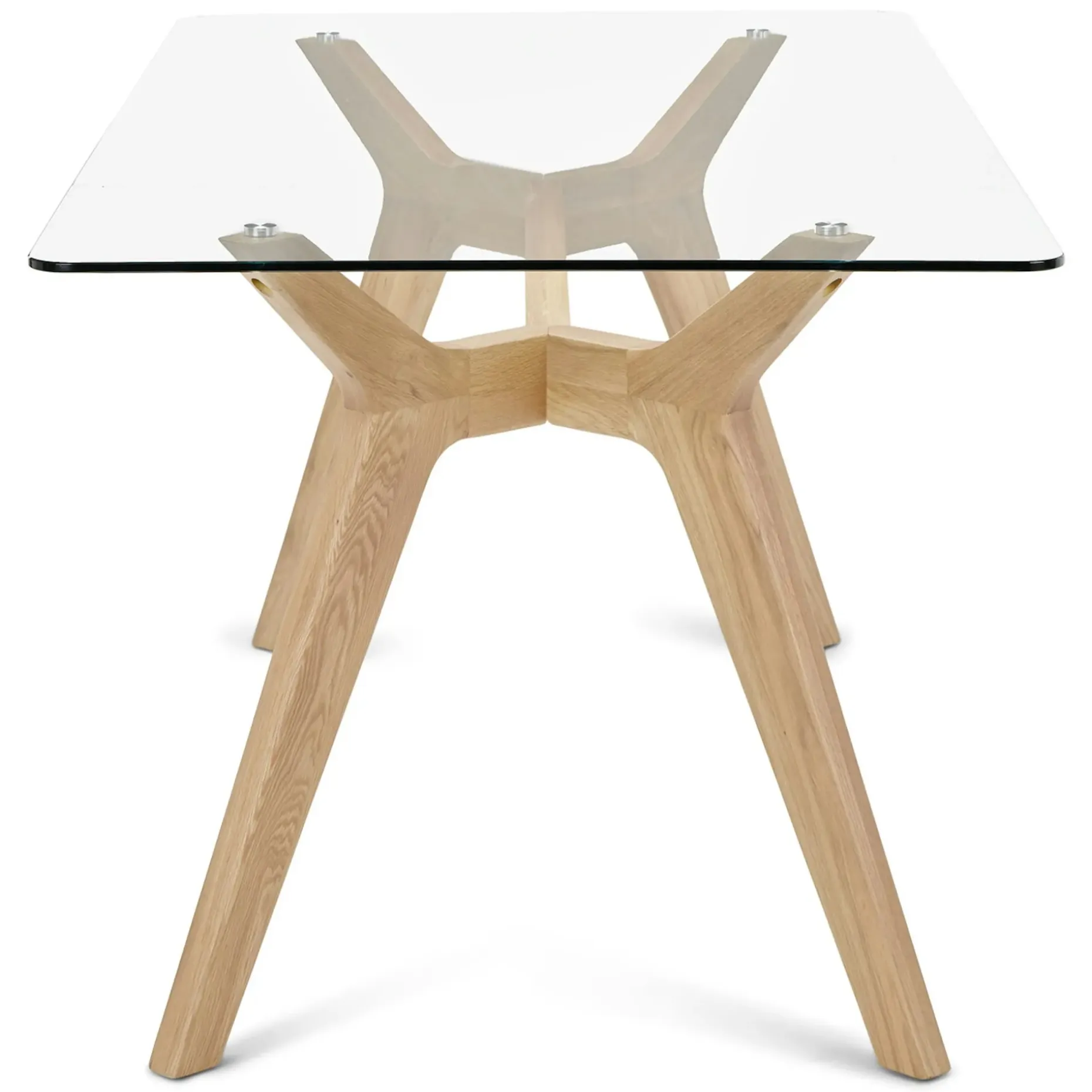 Emmer 71" Glass Dining Table - Oak