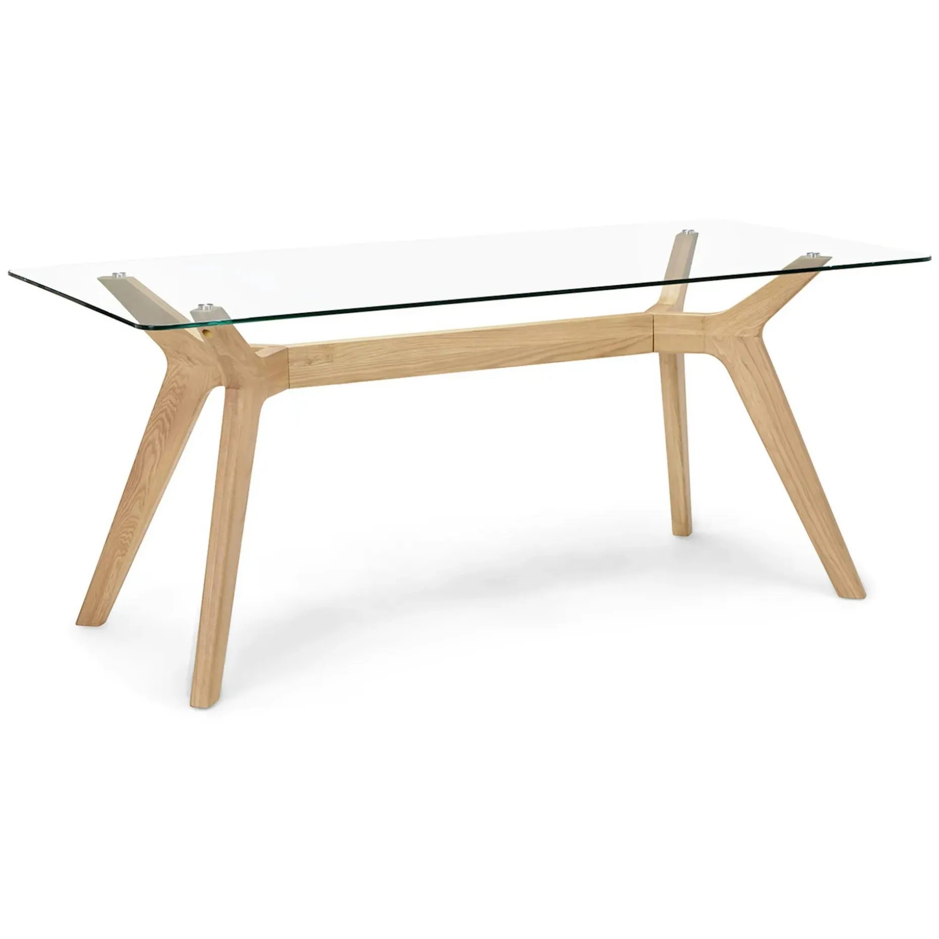 Emmer 71" Glass Dining Table - Oak