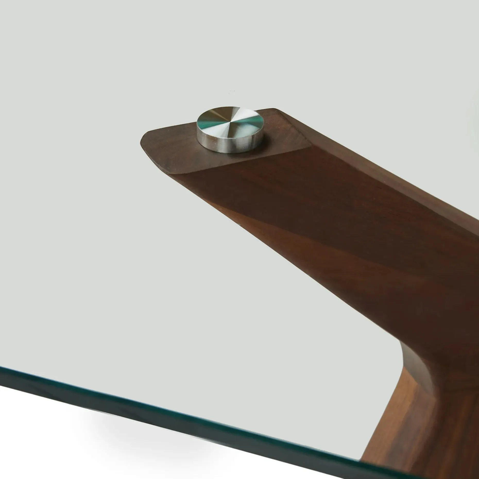 Emmer 71" Glass Dining Table - Walnut