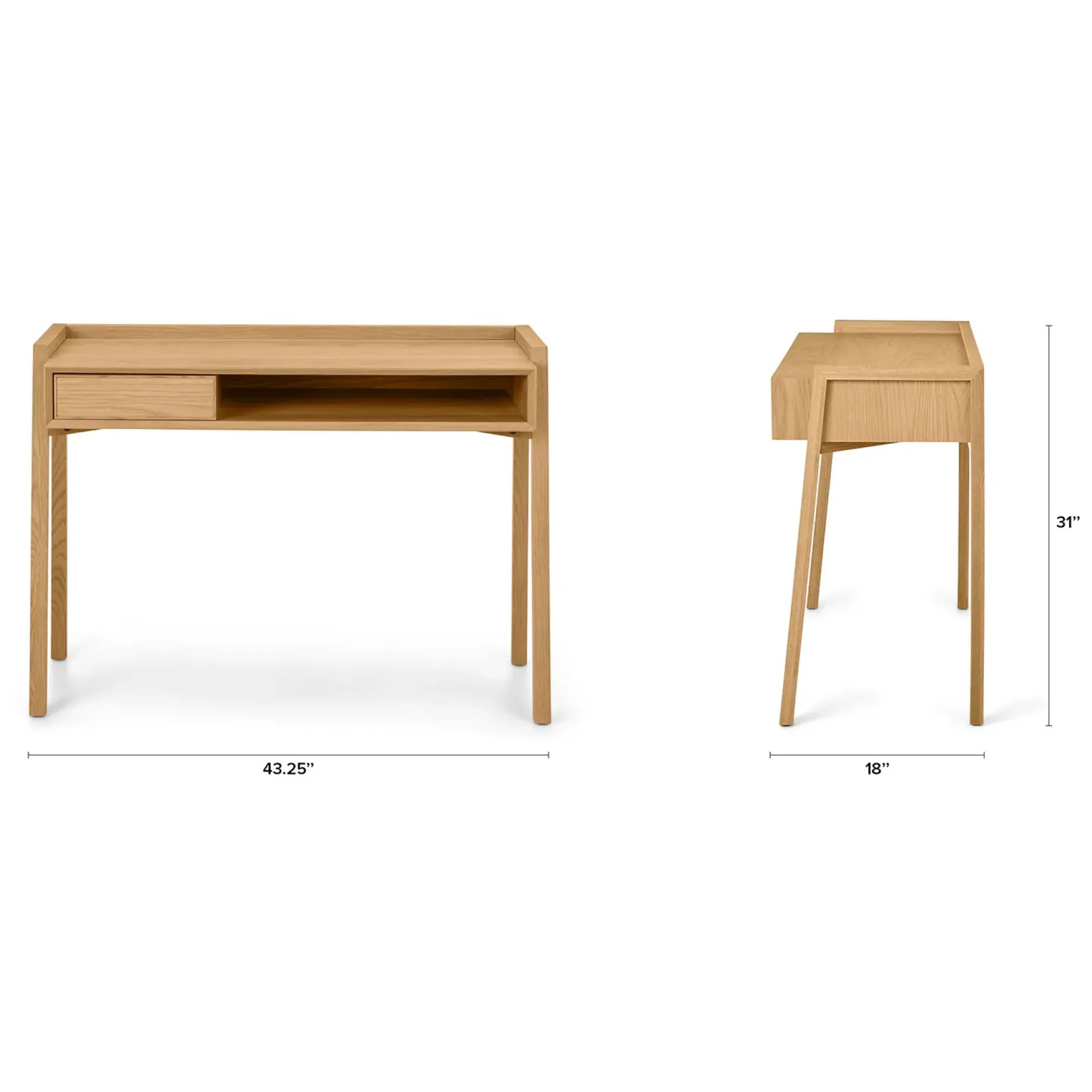 Fantol 43.25" Desk - Natural Oak
