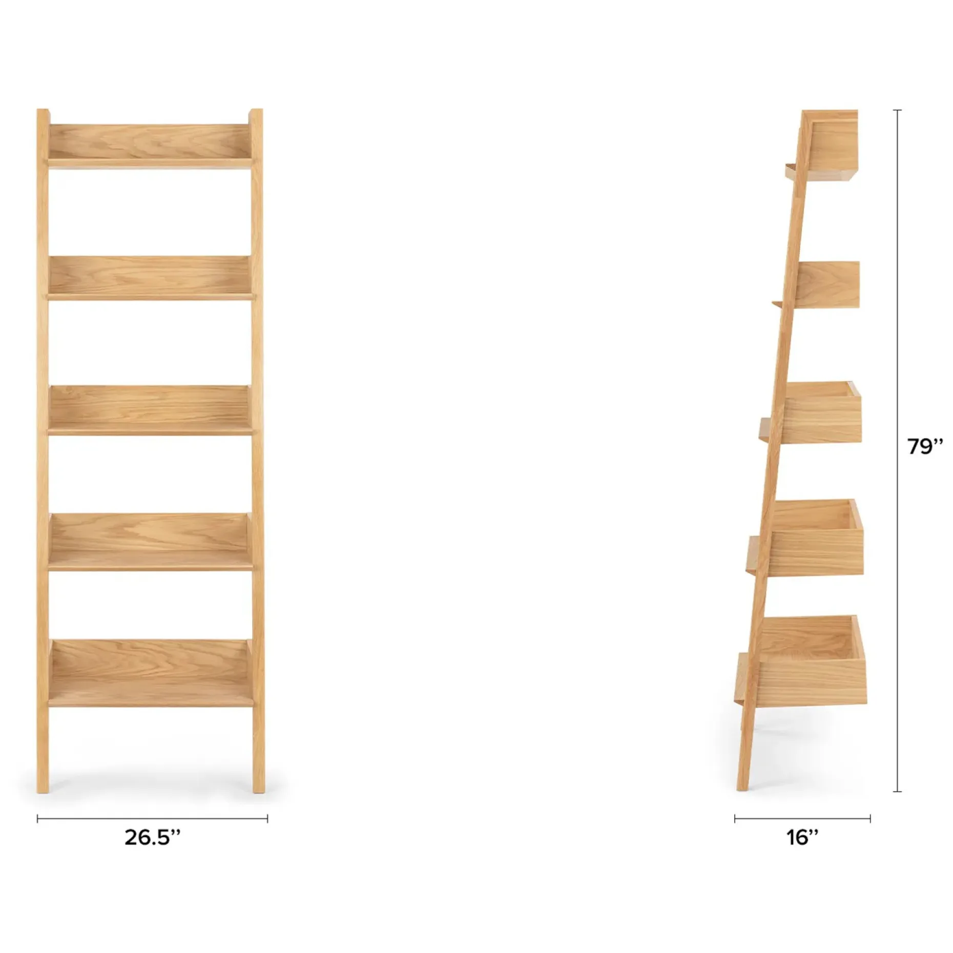 Fantol 26.5" Shelving Unit, Narrow - Natural Oak
