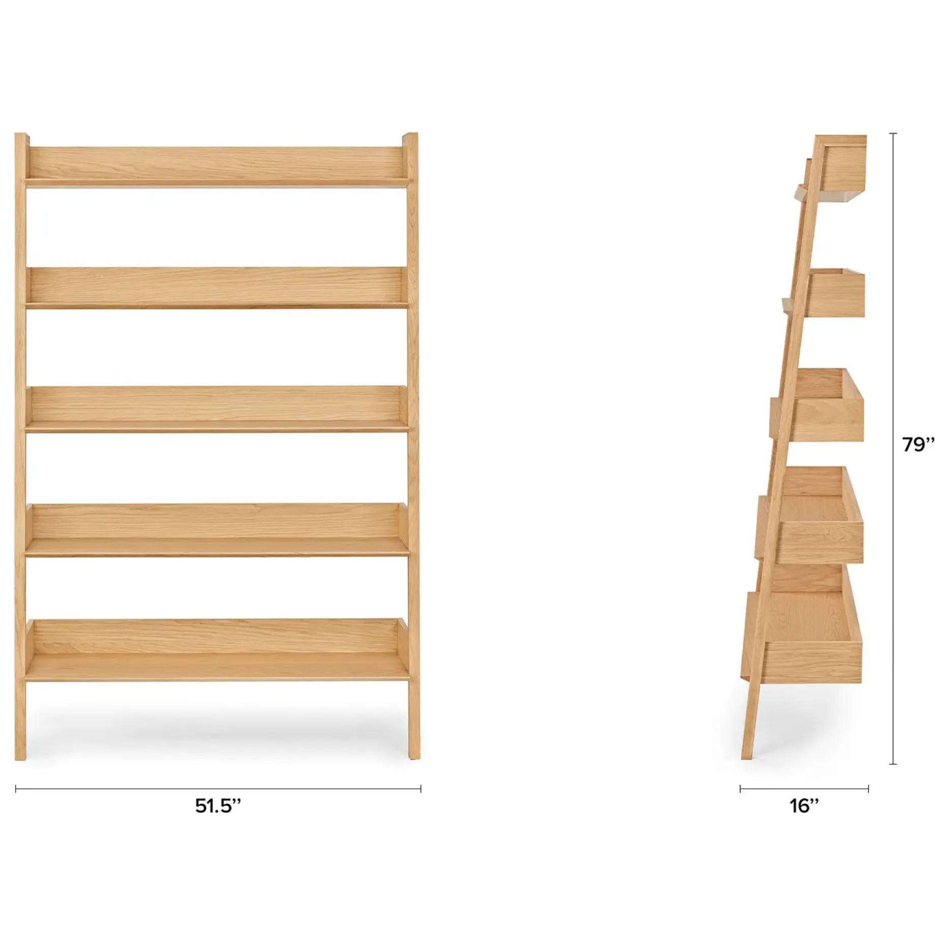 Fantol 51.5" Shelving Unit, Wide - Natural Oak
