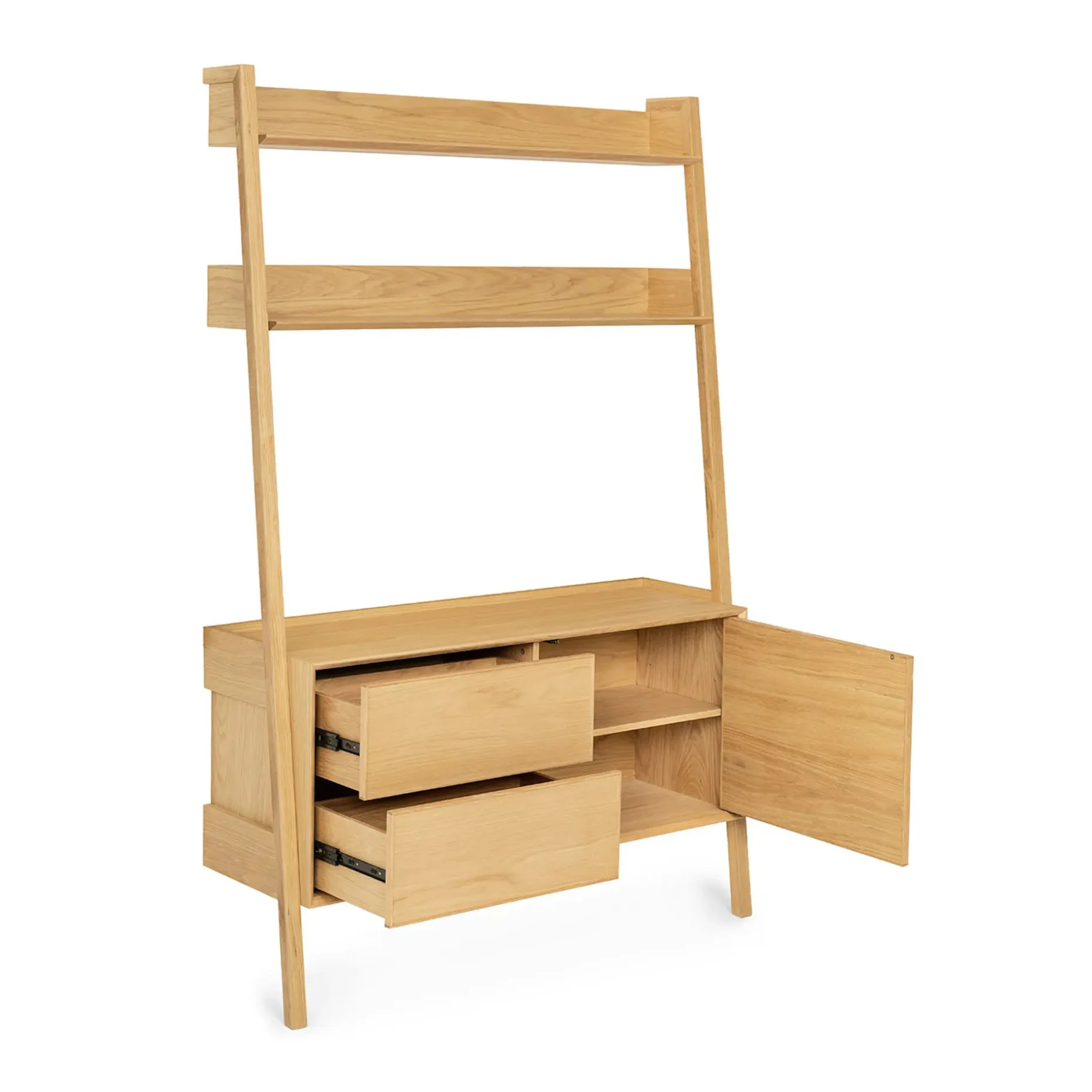 Fantol 51.5" Shelving Unit with Storage - Natural Oak