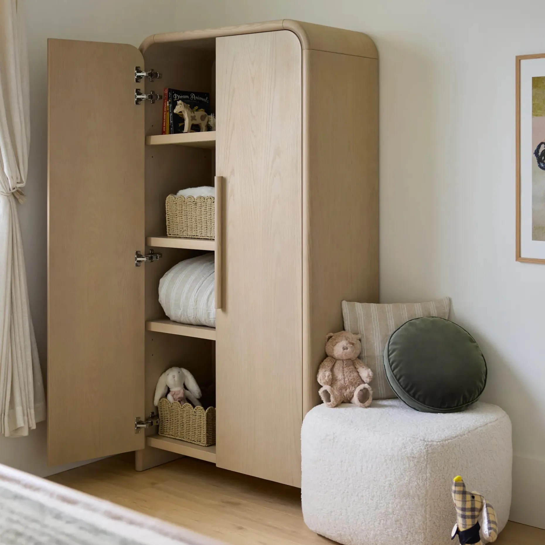 Faydra 35.5" Enclosed Bookcase - Natural Ash