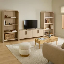 Faydra 140" Media Storage Set - Natural Ash