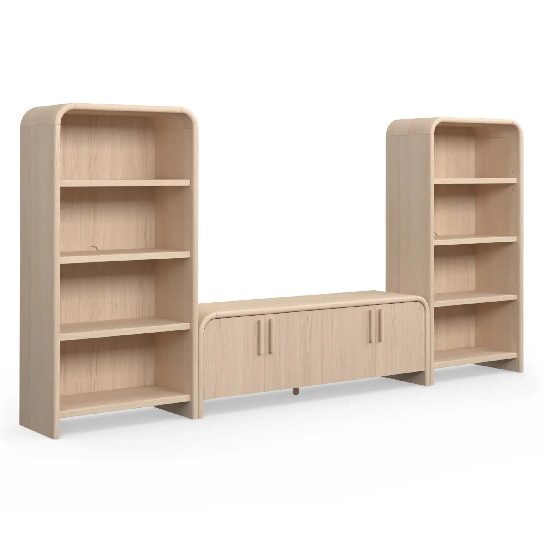 Faydra 140" Media Storage Set - Natural Ash
