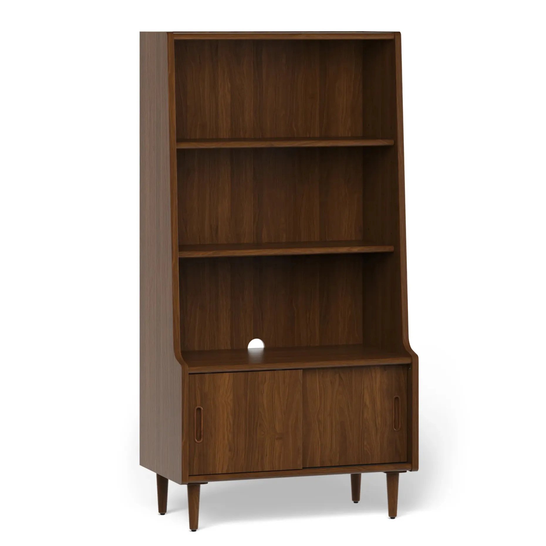 Frances 36" Bookcase with Storage - Walnut