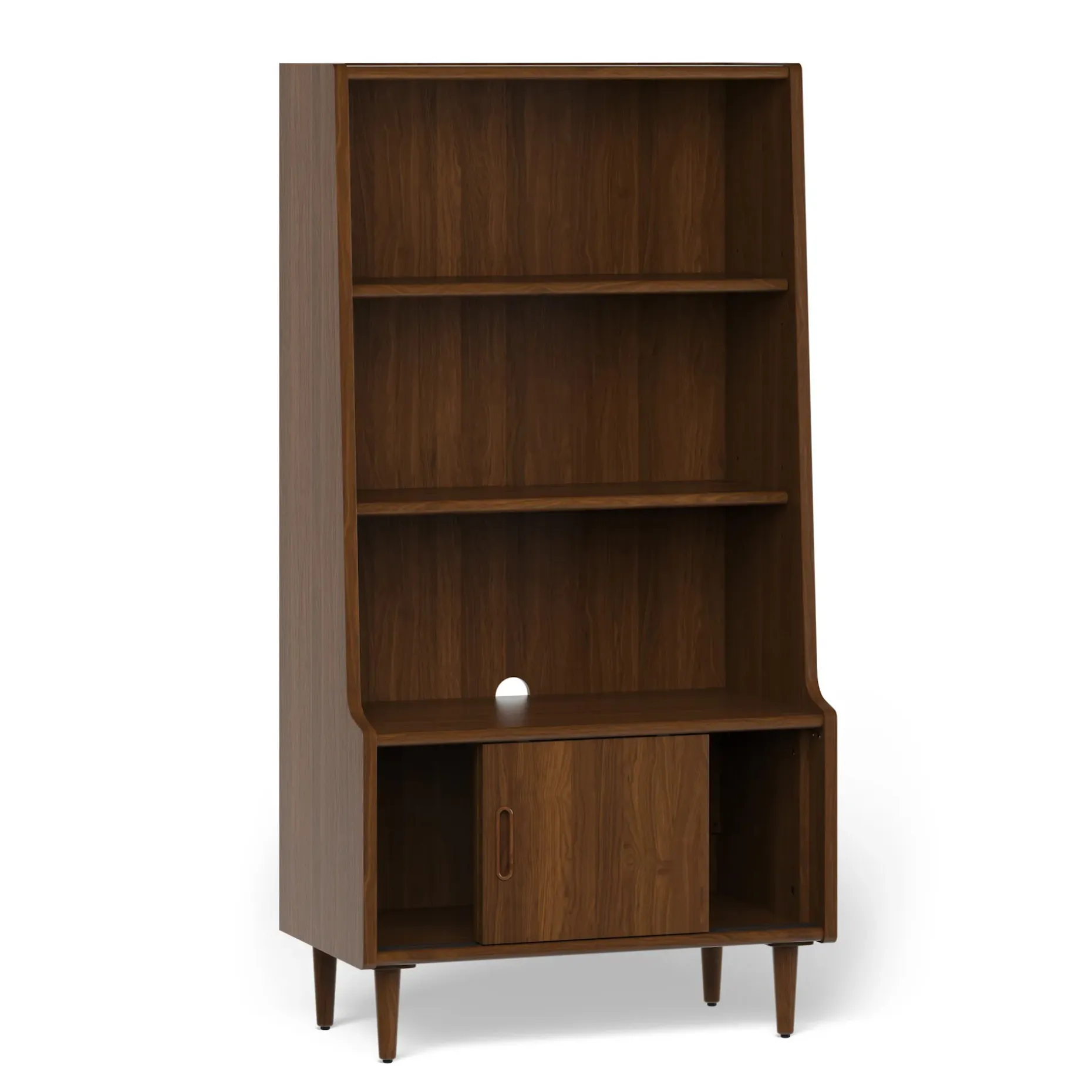 Frances 36" Bookcase with Storage - Walnut