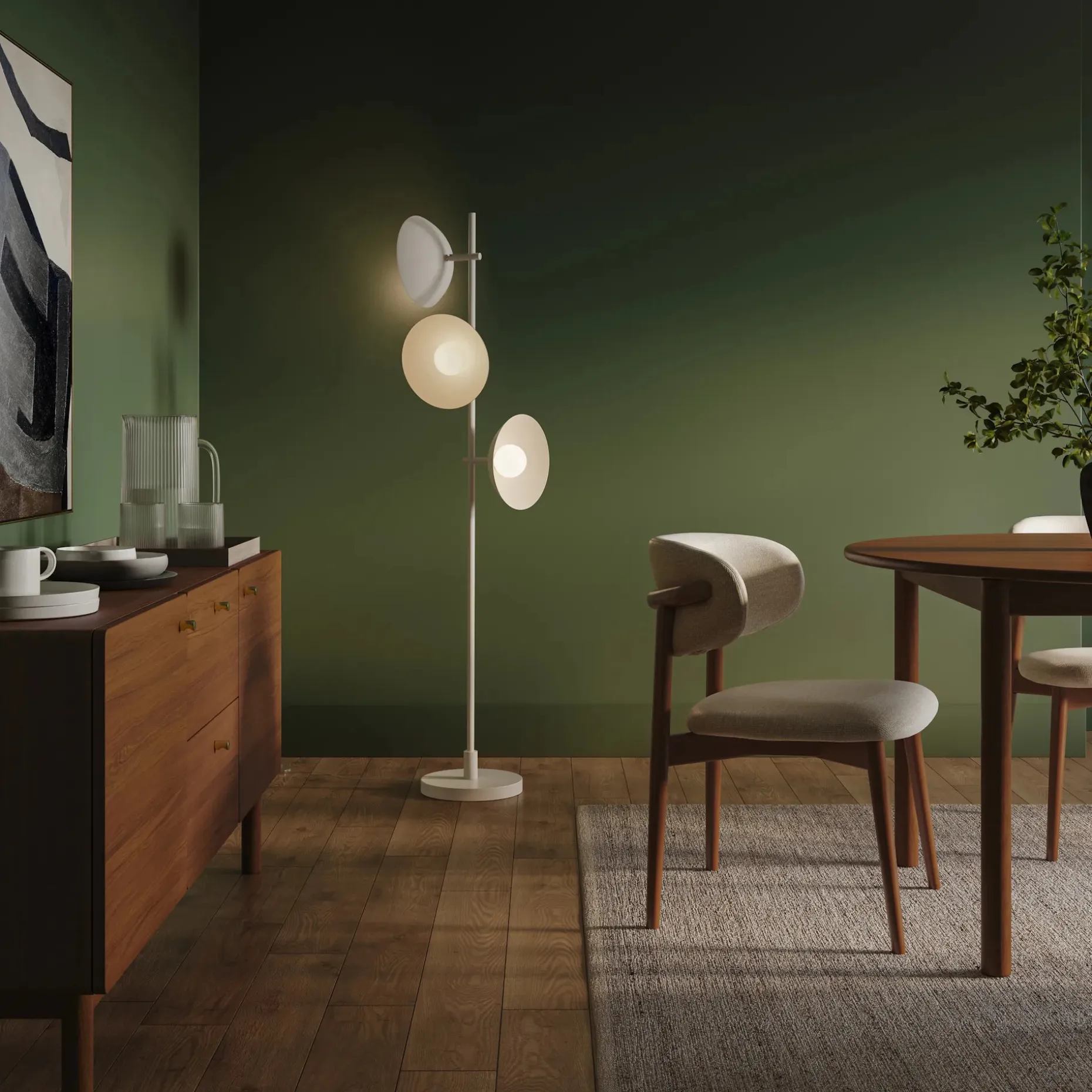 Gemma Multi-Bulb Floor Lamp - Rice