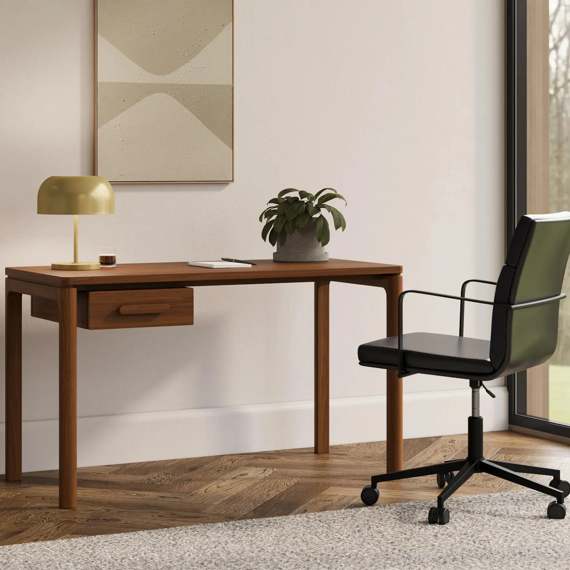 Gerven Leather Office Chair - Charme Tan