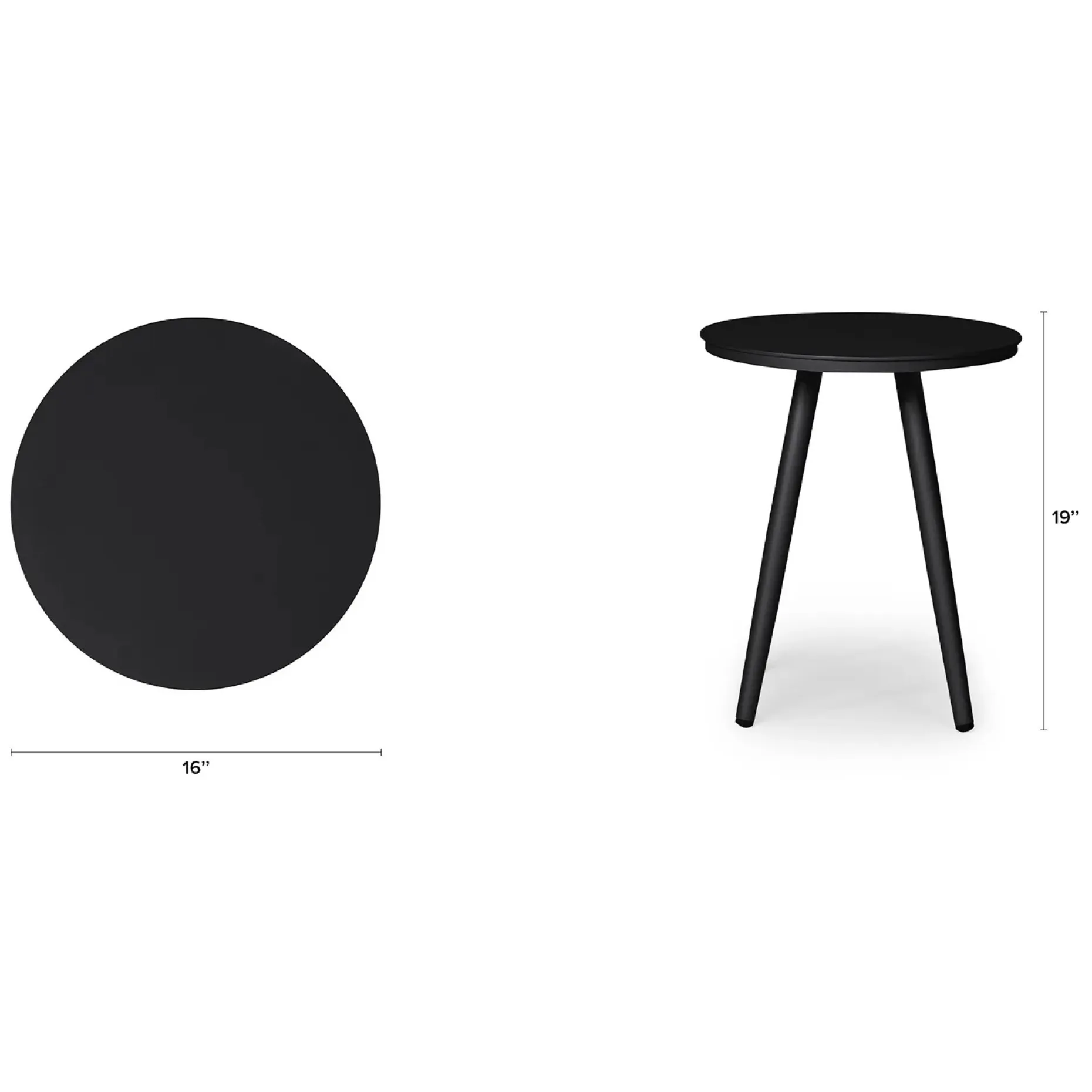 Halden Outdoor Small Side Table - Dark Charcoal