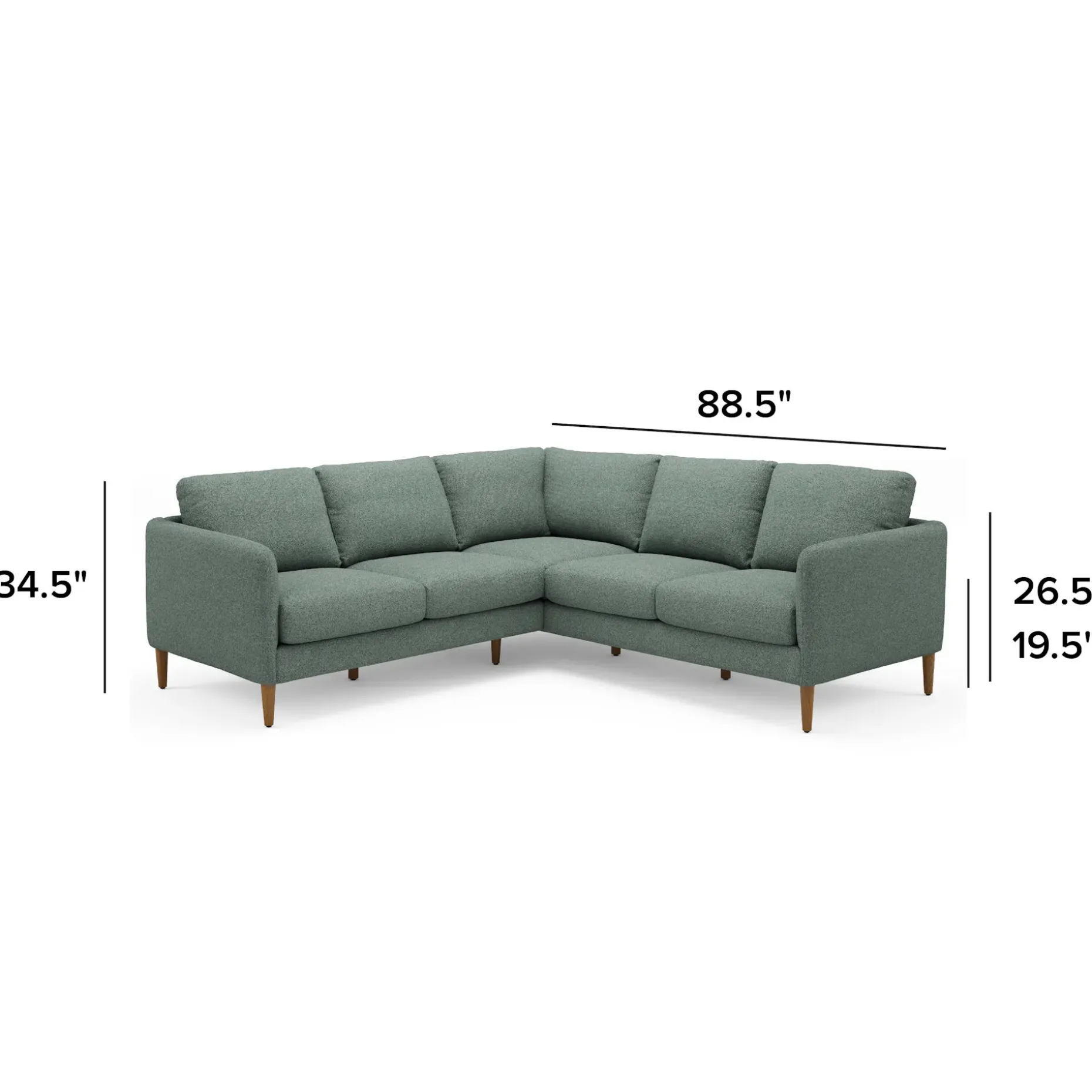 Hanson 88.5" Corner Sectional - Thistle Green