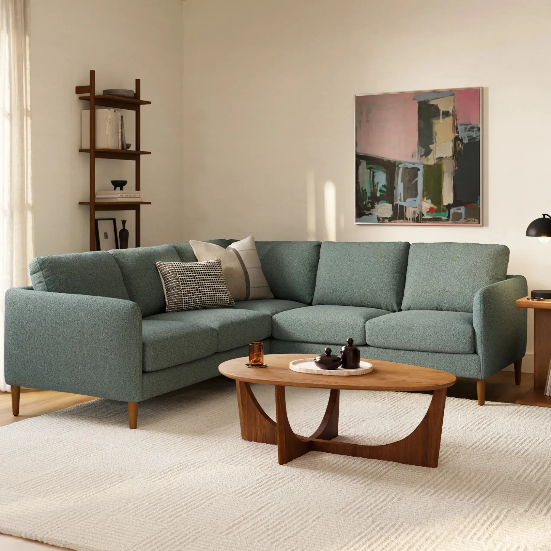 Hanson 88.5" Corner Sectional - Thistle Green