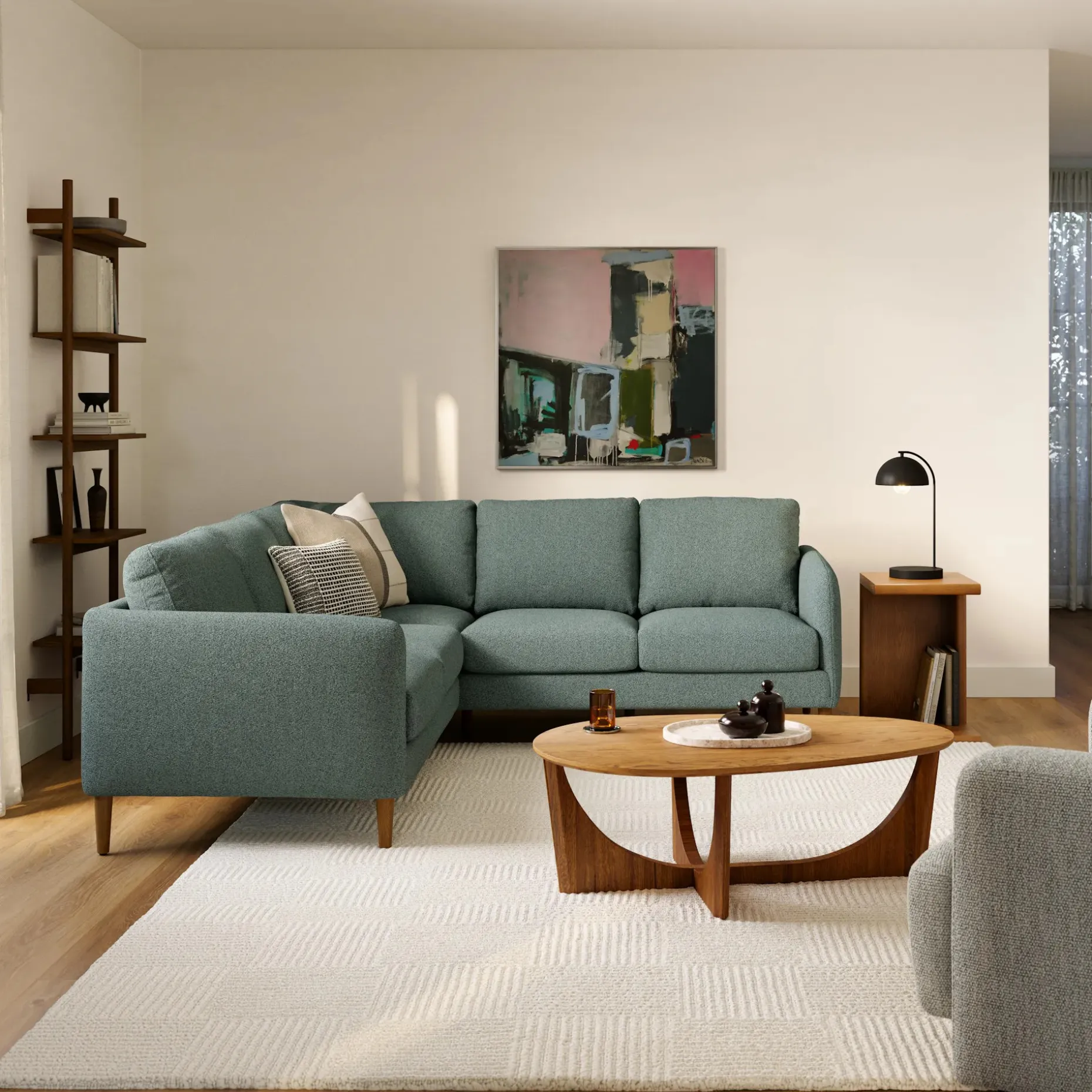Hanson 88.5" Corner Sectional - Thistle Green