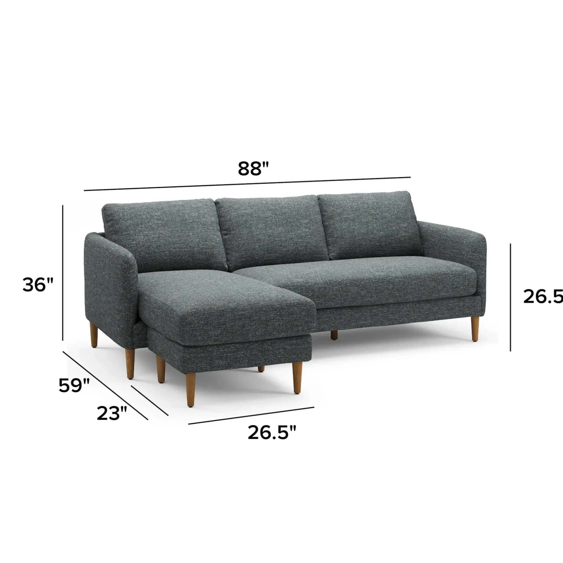 Hanson 88" Reversible Sectional - Harbor Dark Gray