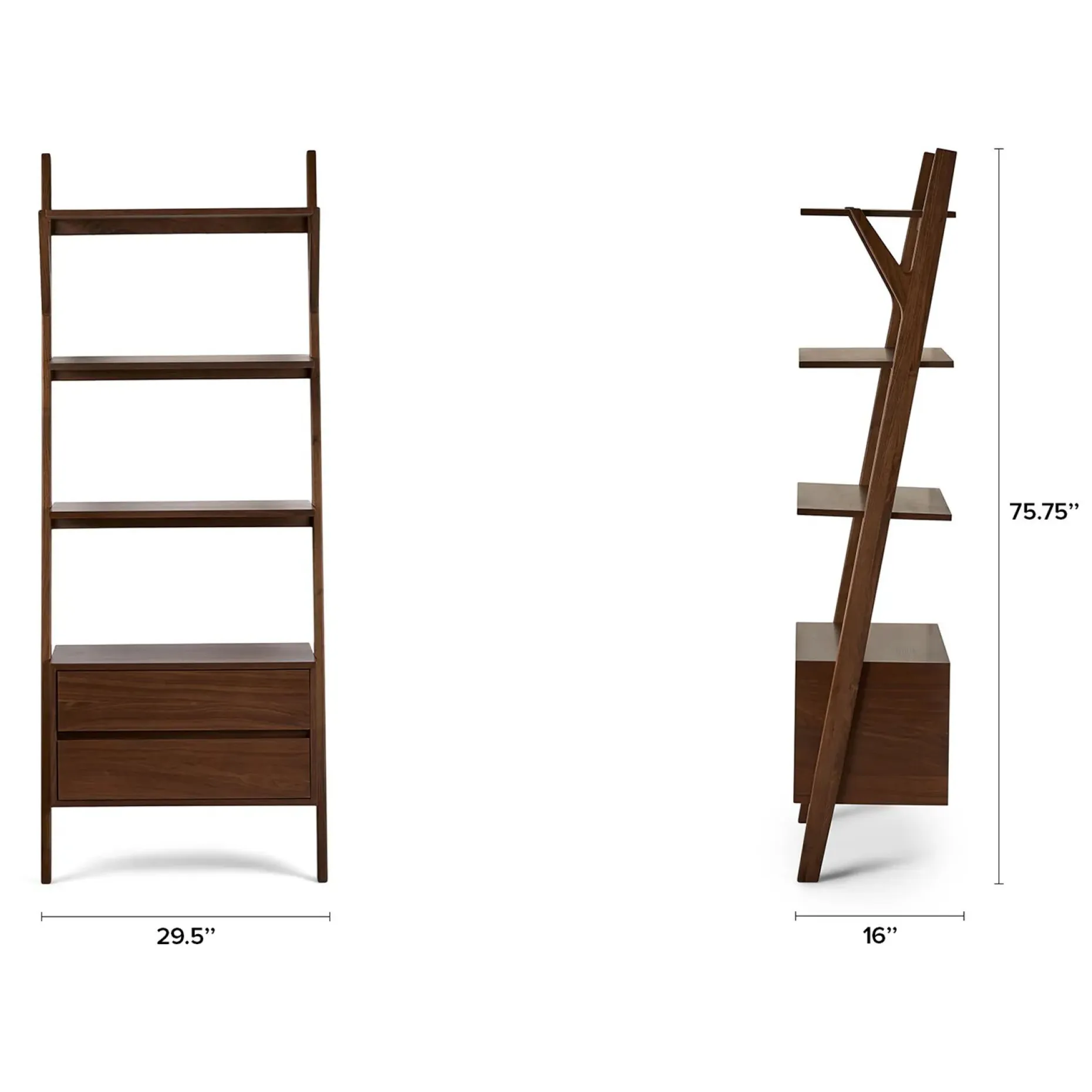 Harles 29.5" Shelving Unit with Storage - Walnut