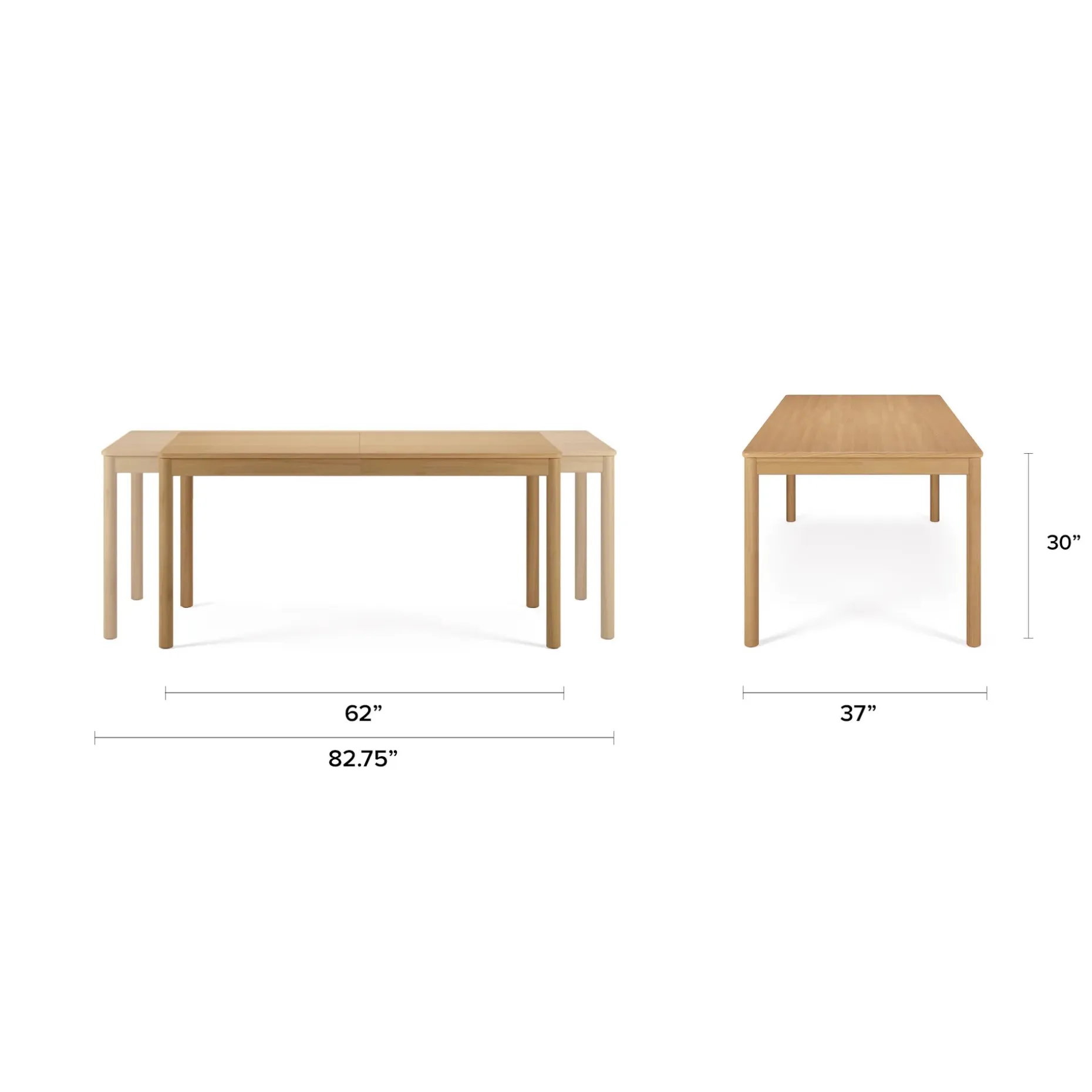 Heidi 62" - 82.75" Extendable Dining Table - White Oak
