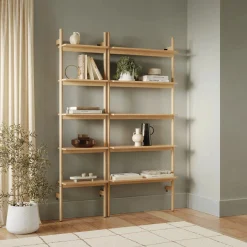 Heidi 33.25" Modular Shelving Unit, Wide - Walnut