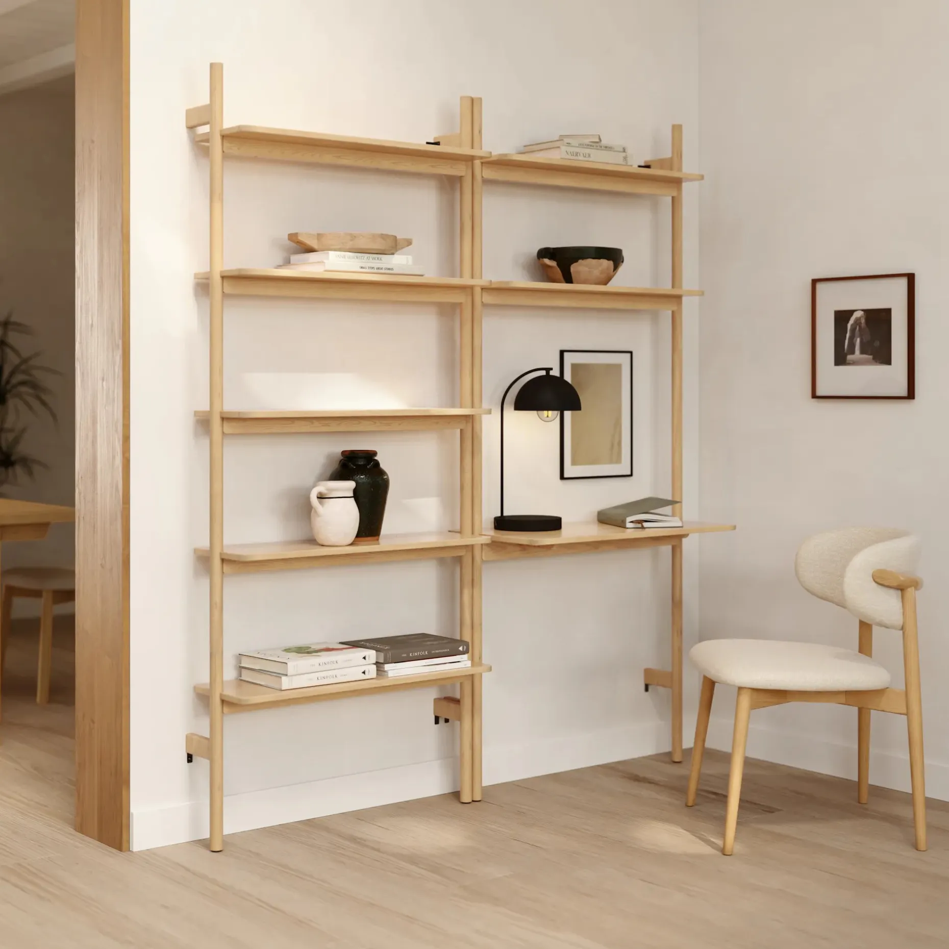 Heidi 33.25" Modular Shelving Unit, Wide - White Oak