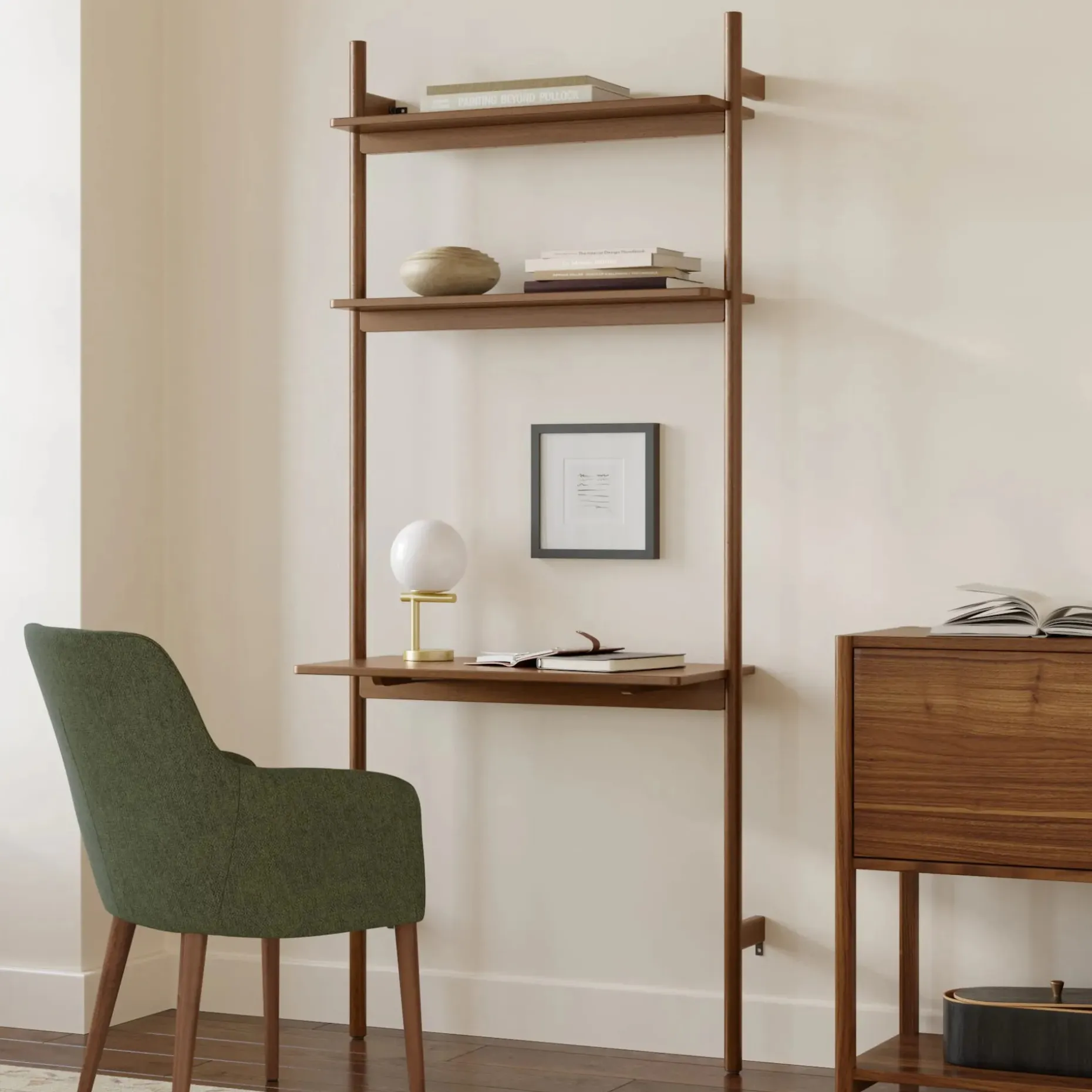 Heidi 33.5" Modular Wall Desk - Walnut