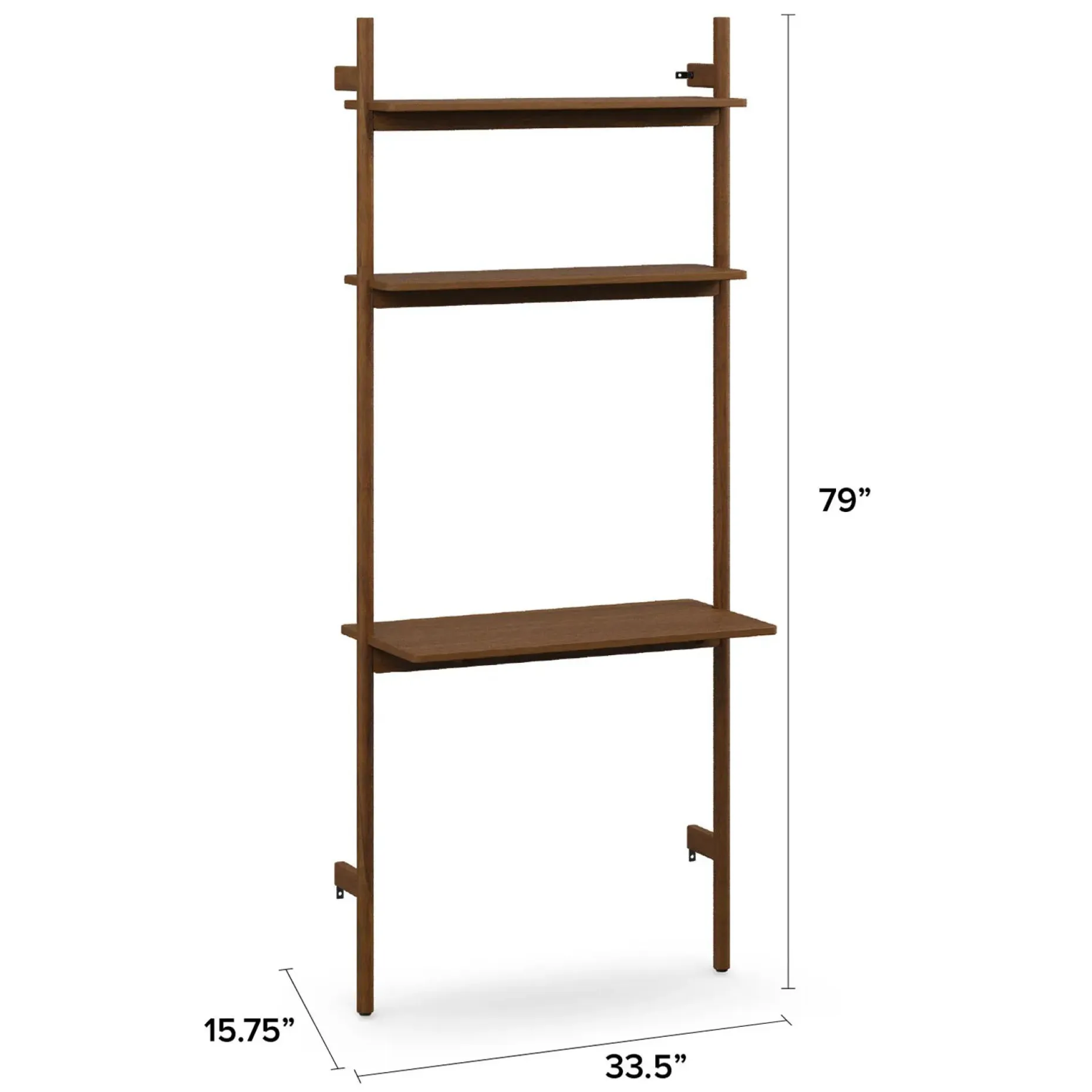 Heidi 33.5" Modular Wall Desk - Walnut