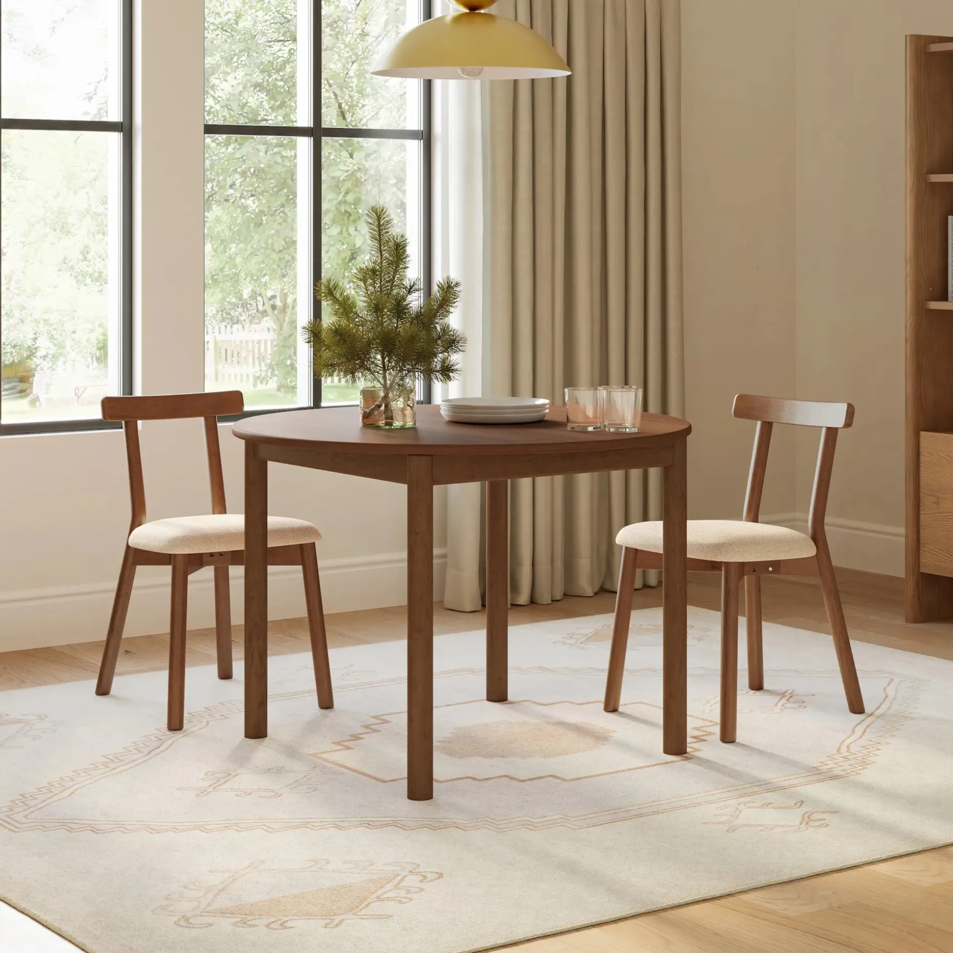 Heidi 42" Round Dining Table - Walnut
