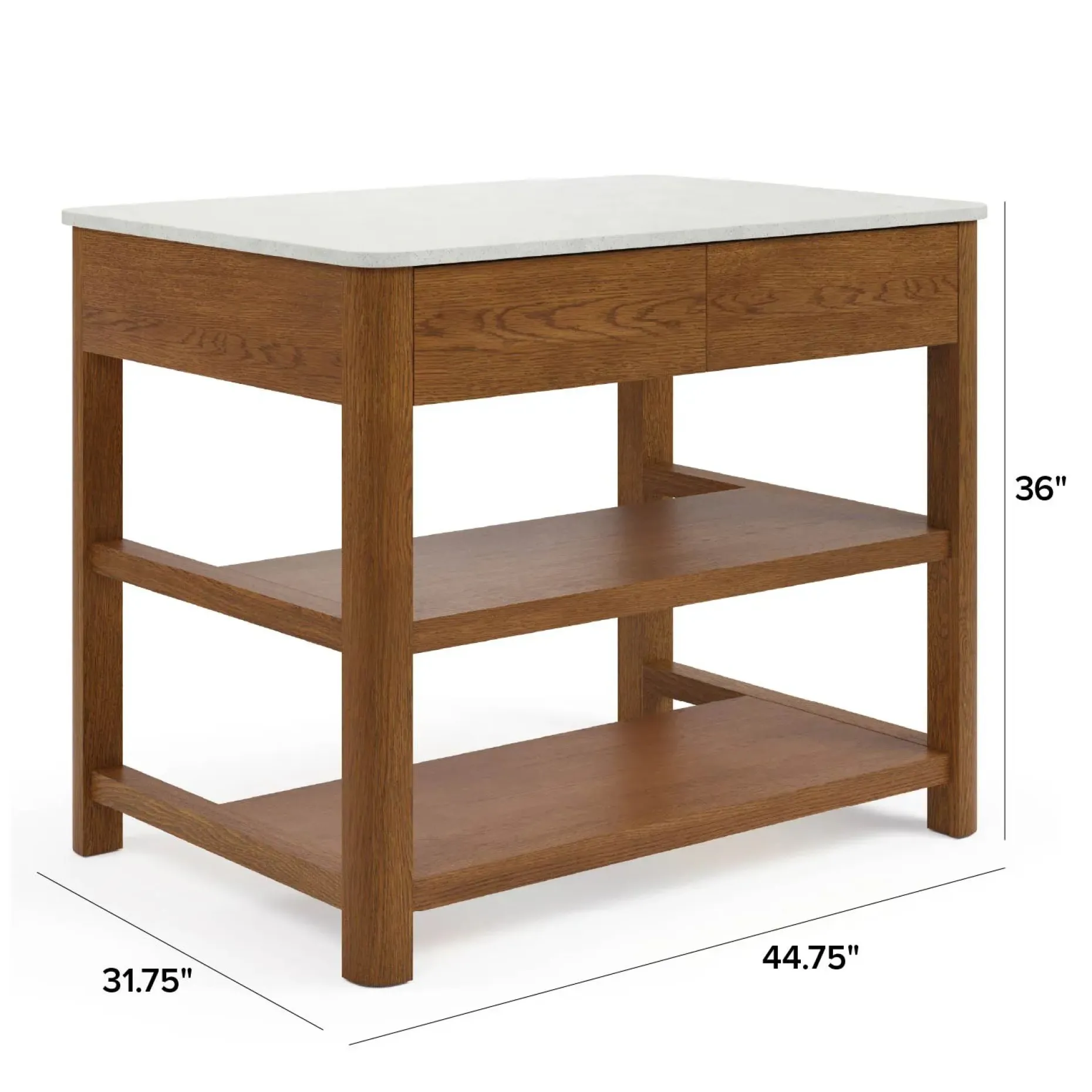 Holme 44" Kitchen Island - Smoked Oak