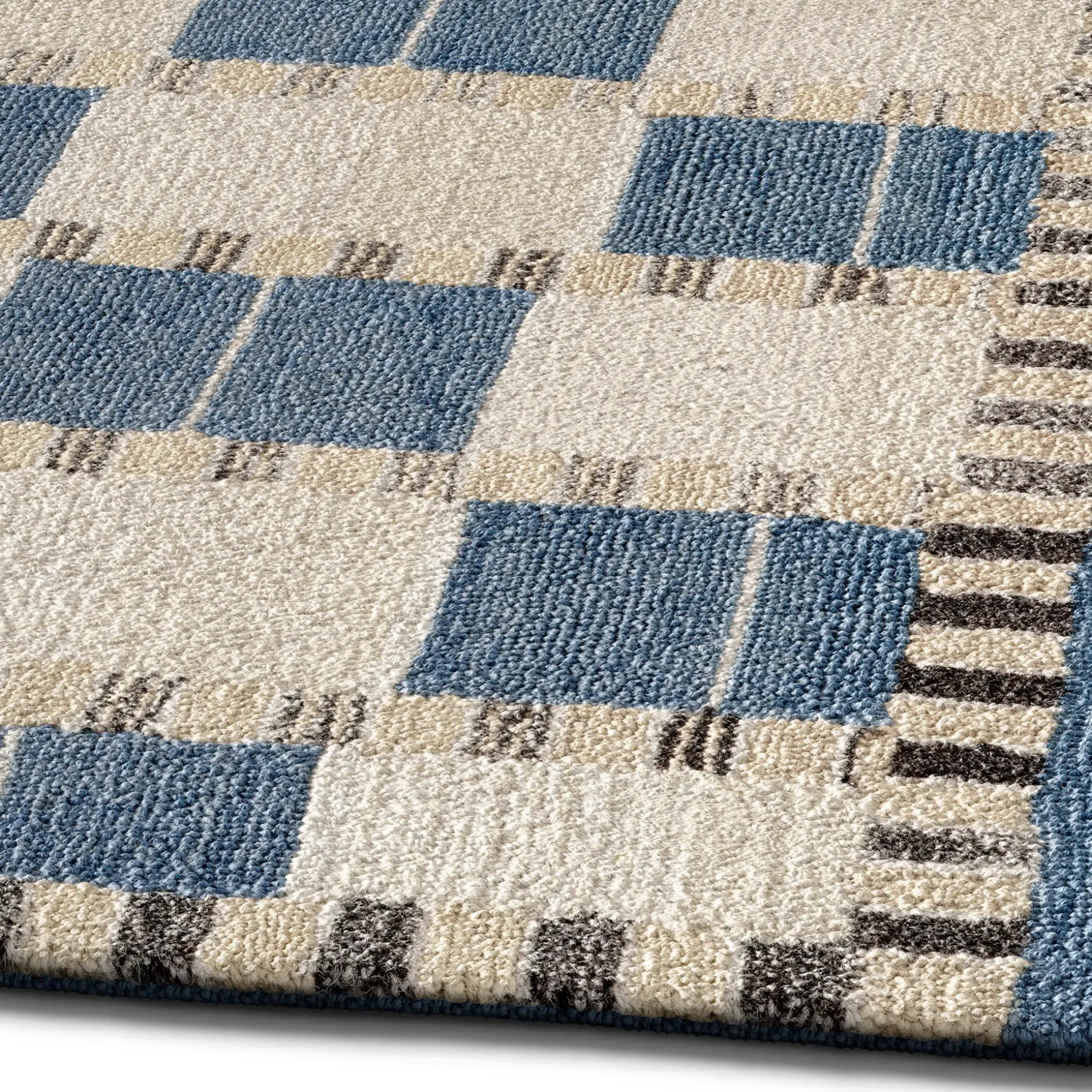 Jaris 5 x 8 Rug - Blue Quilt Checks