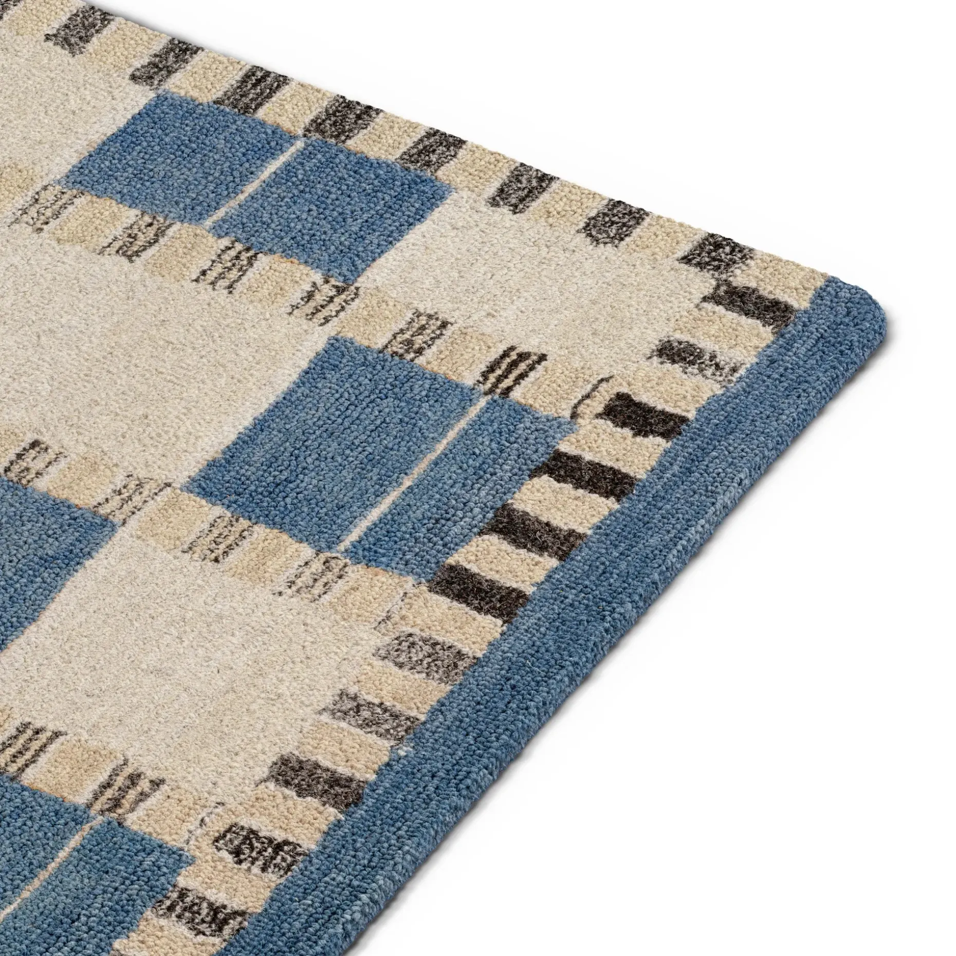 Jaris 5 x 8 Rug - Blue Quilt Checks