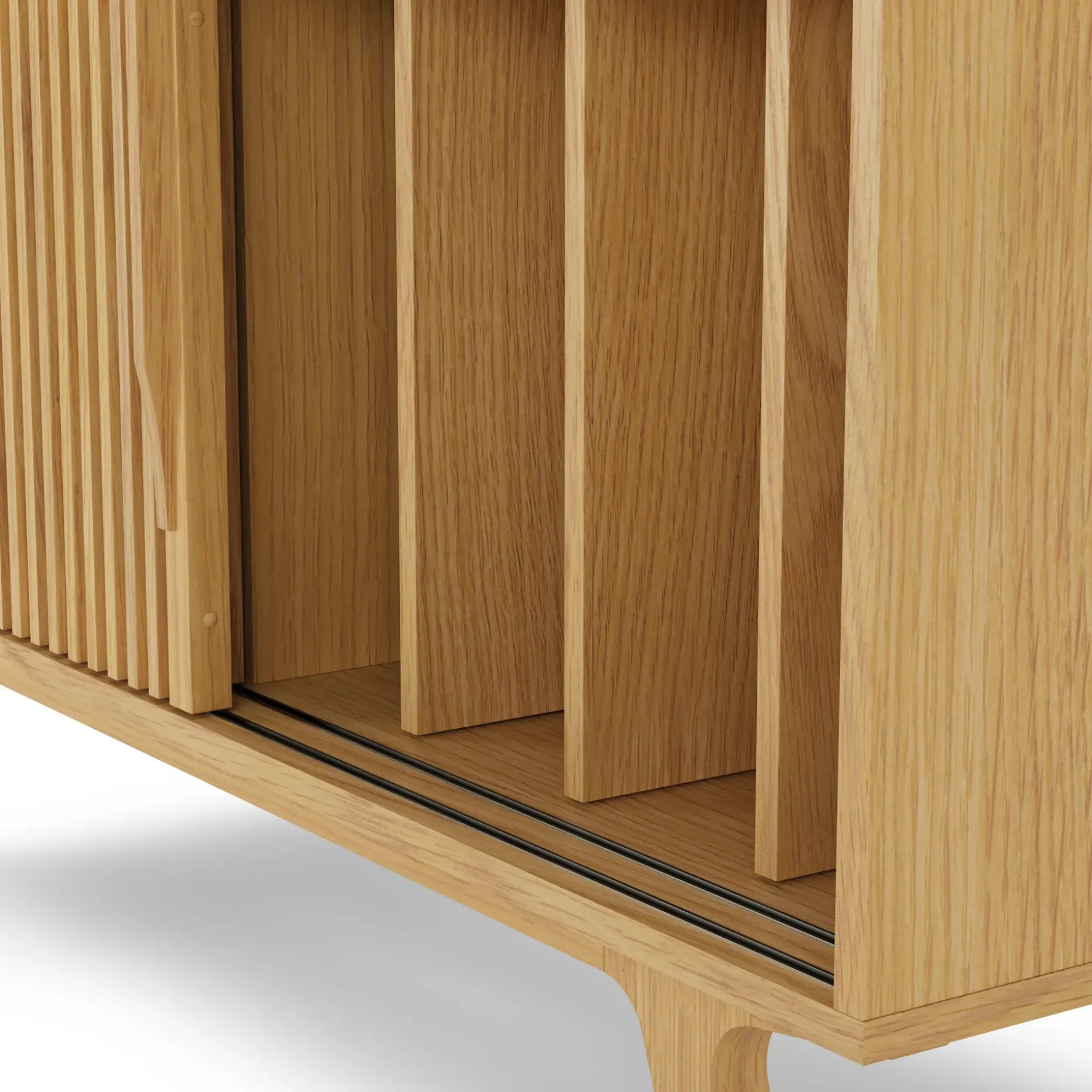 Jokuna 48" Vinyl Media Unit - Natural Oak