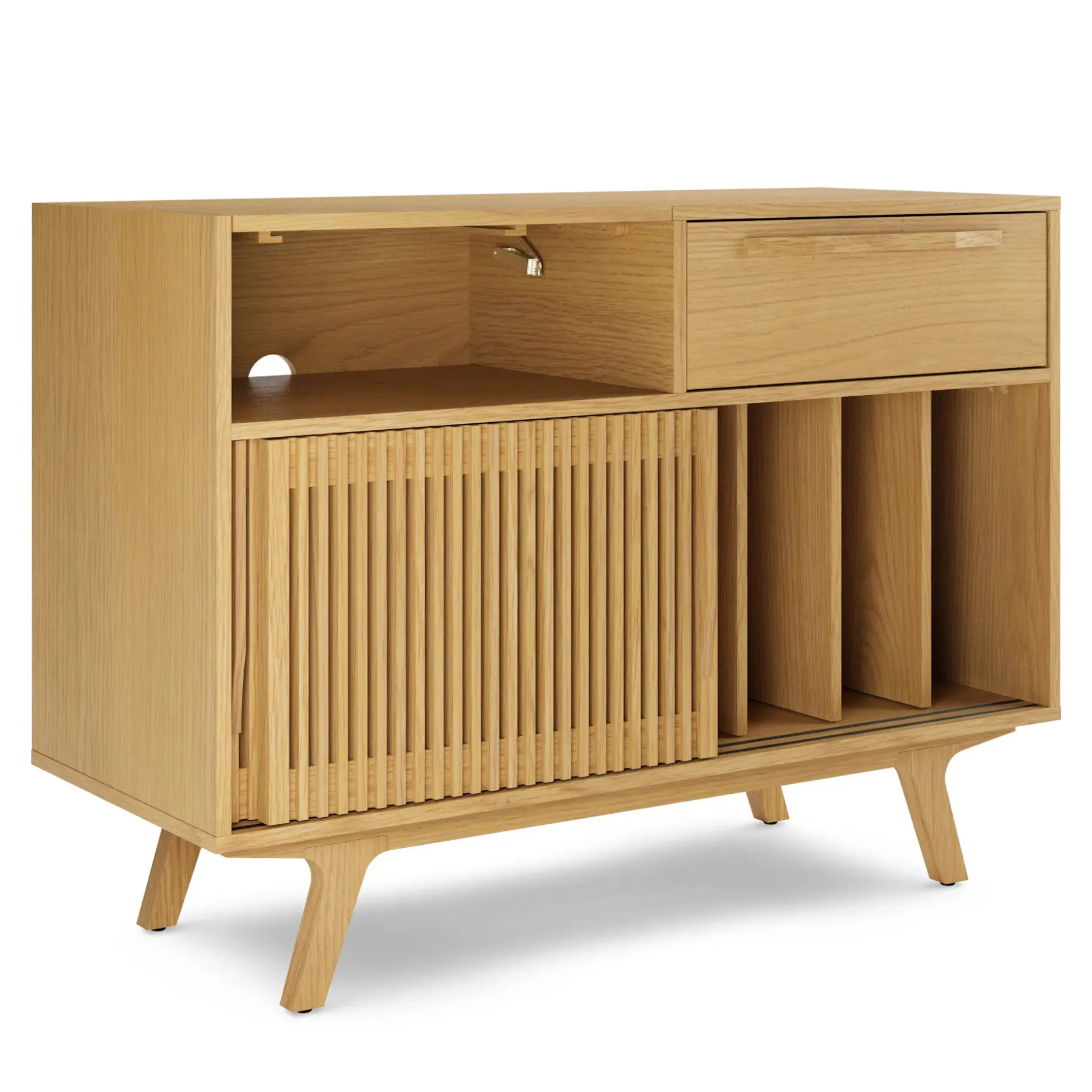 Jokuna 48" Vinyl Media Unit - Natural Oak