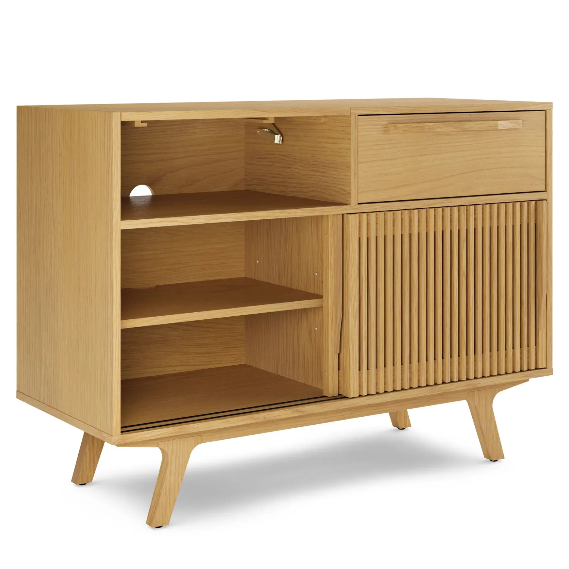 Jokuna 48" Vinyl Media Unit - Natural Oak