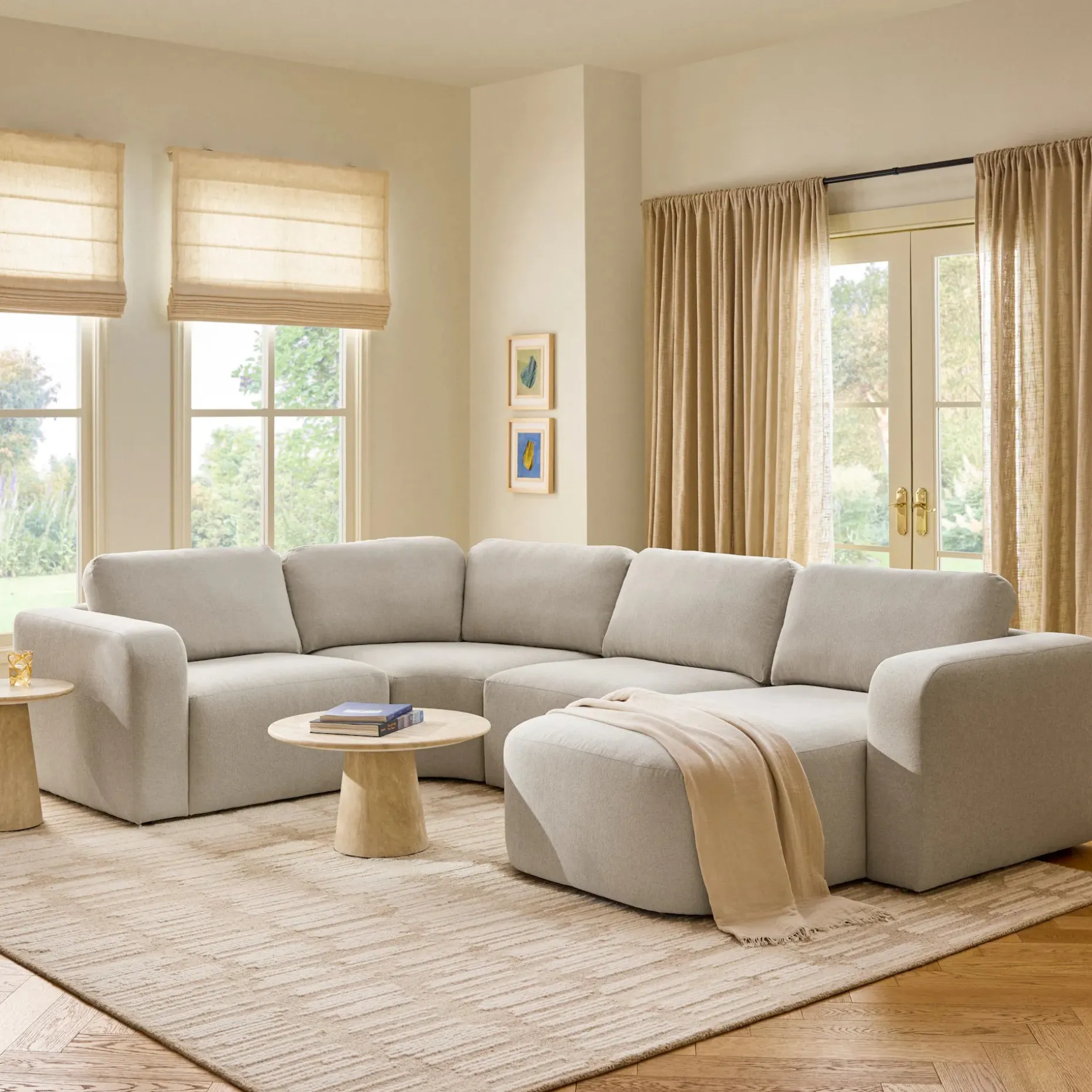 Juni 124.5" Right Conversational Sectional - Clover Ivory