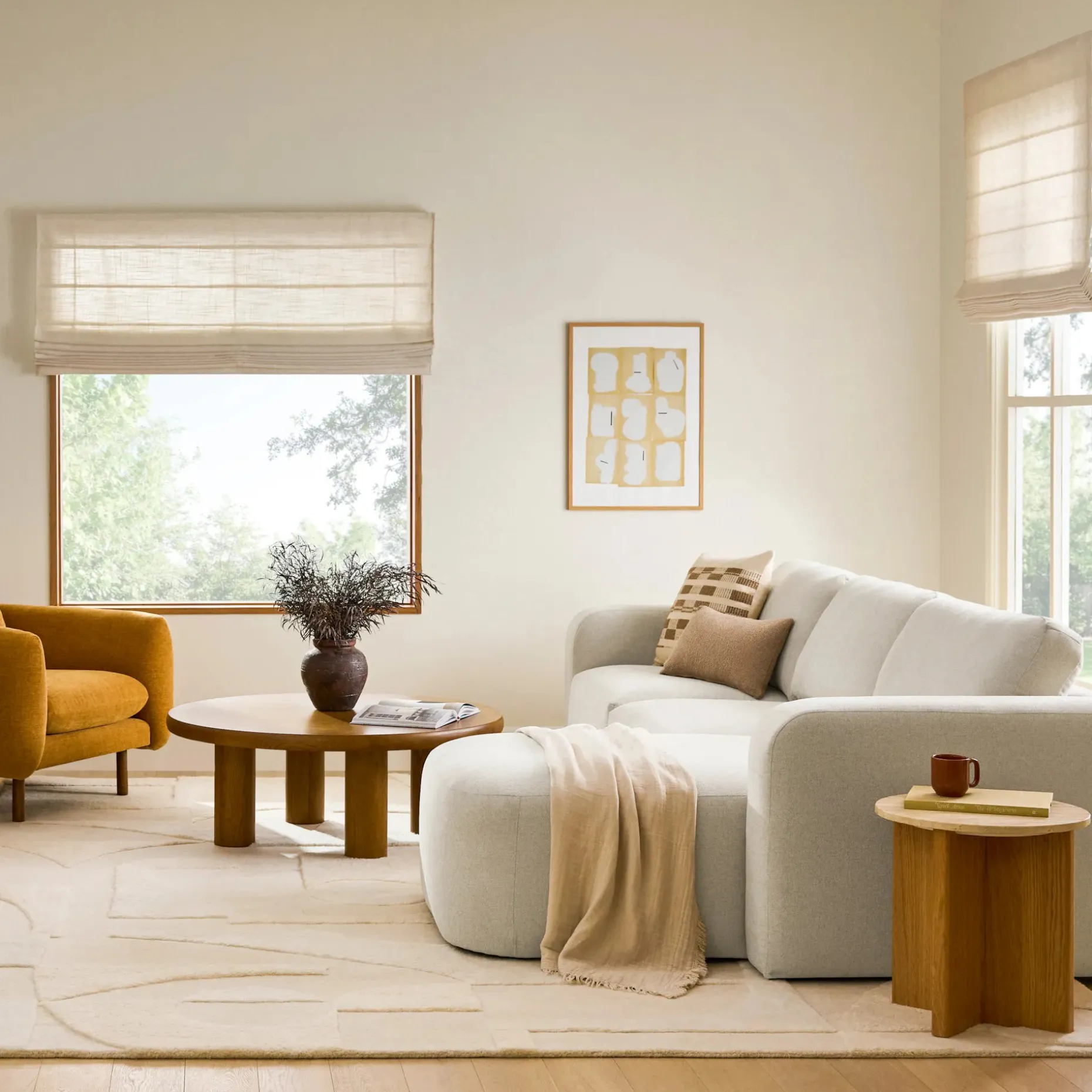 Juni 120.5" Right Sectional - Clover Ivory