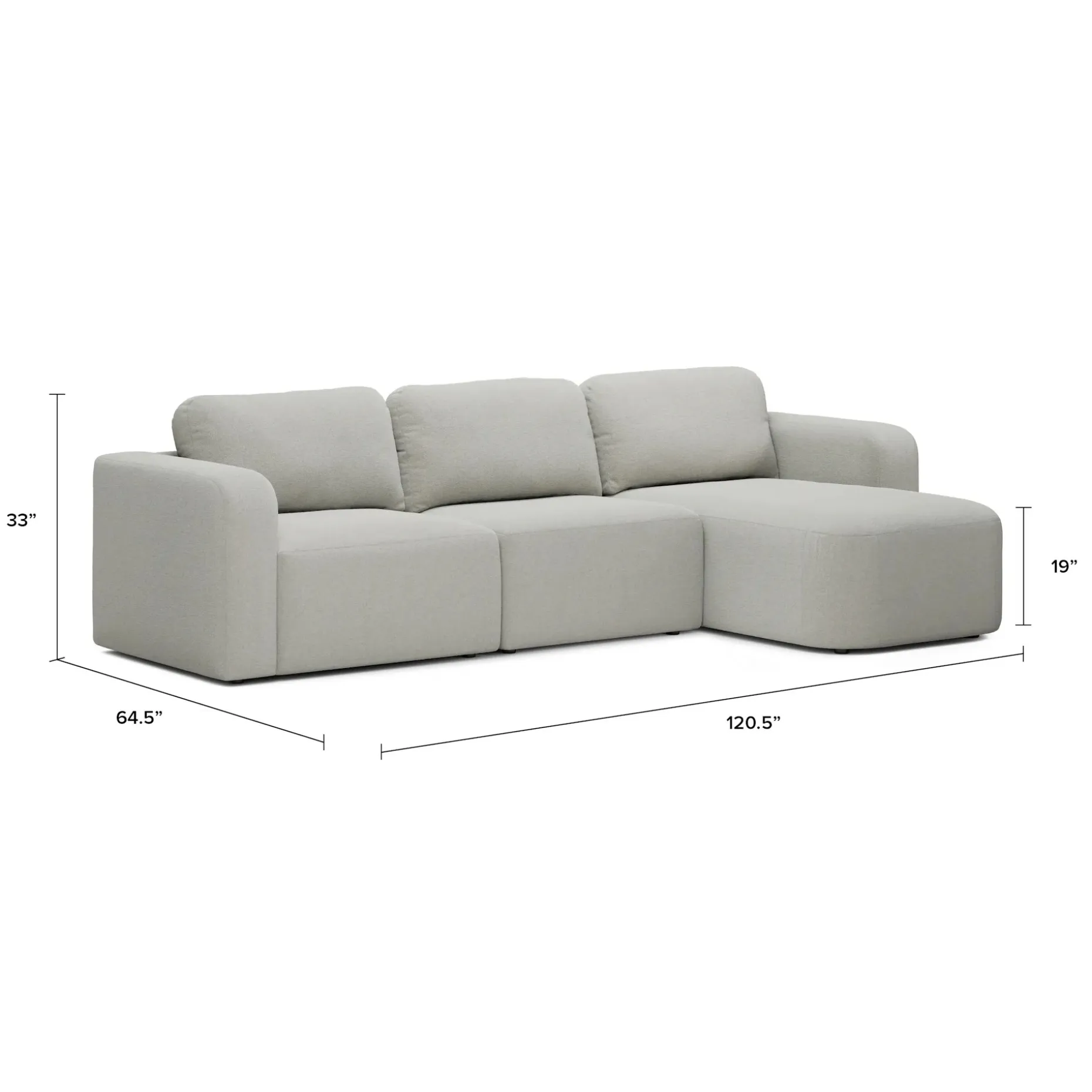 Juni 120.5" Right Sectional - Clover Ivory