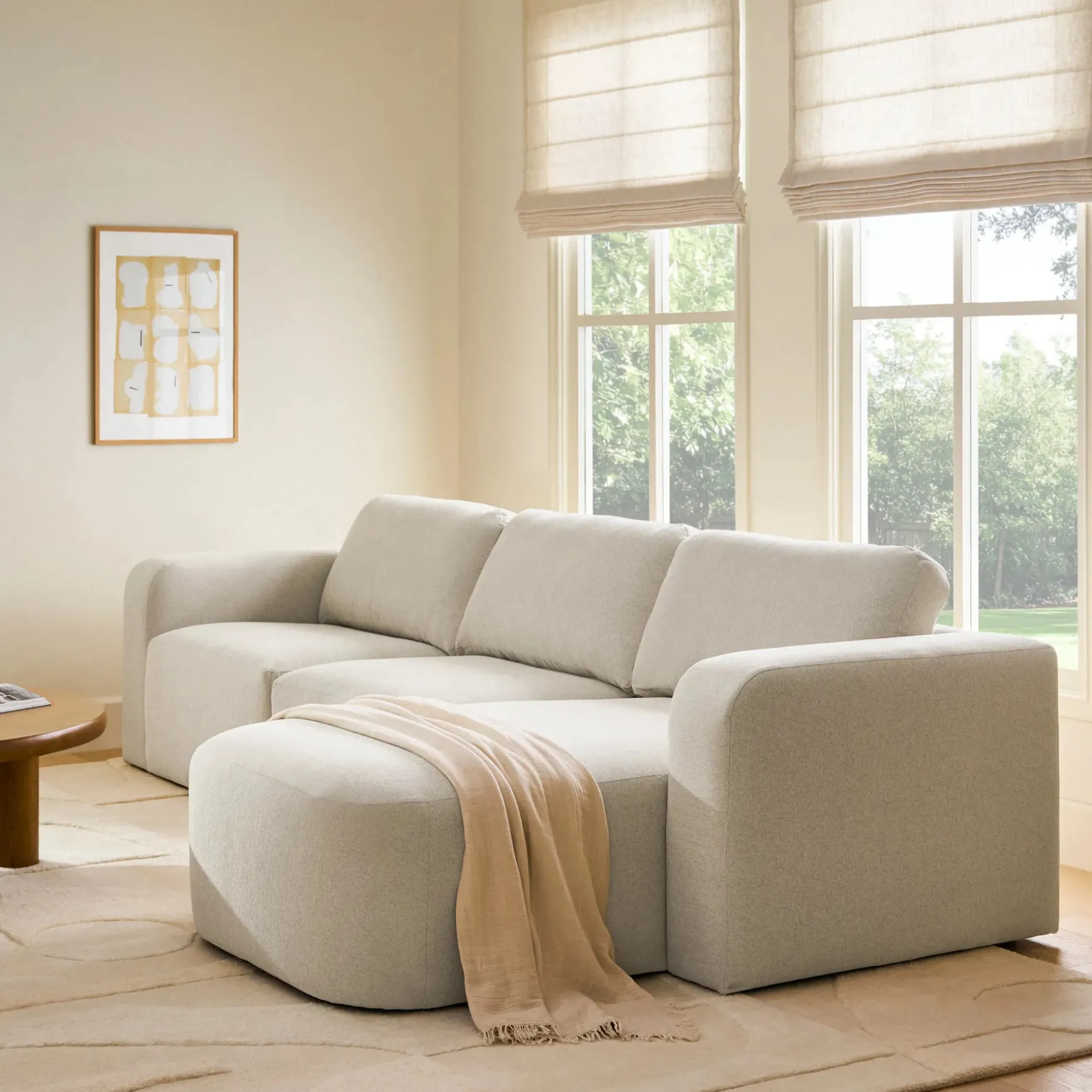Juni 120.5" Right Sectional - Clover Ivory