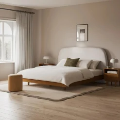 Kaleo King Headboard - Ivory Wool Bouclé