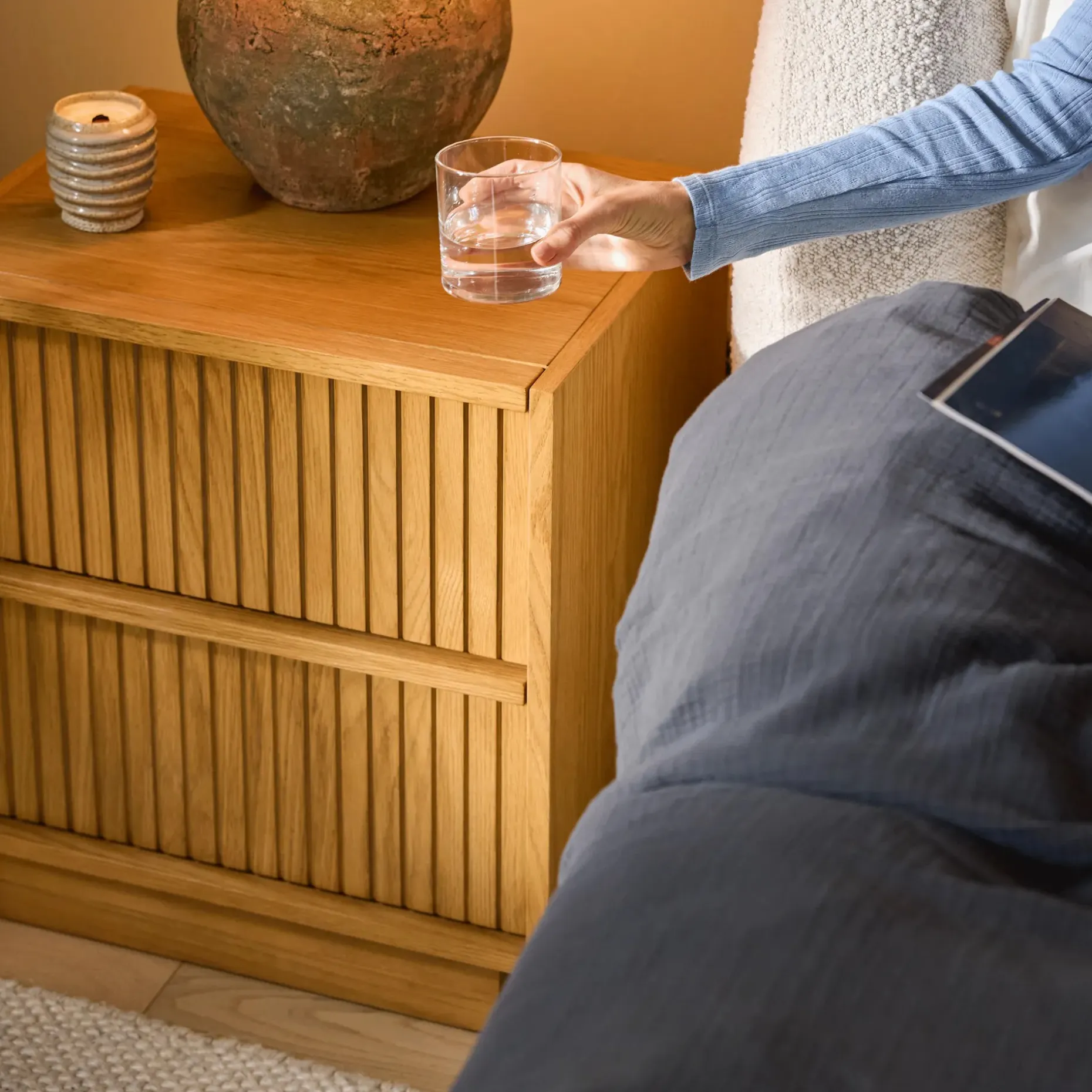 Kouva 2-Drawer Nightstand - Natural Oak