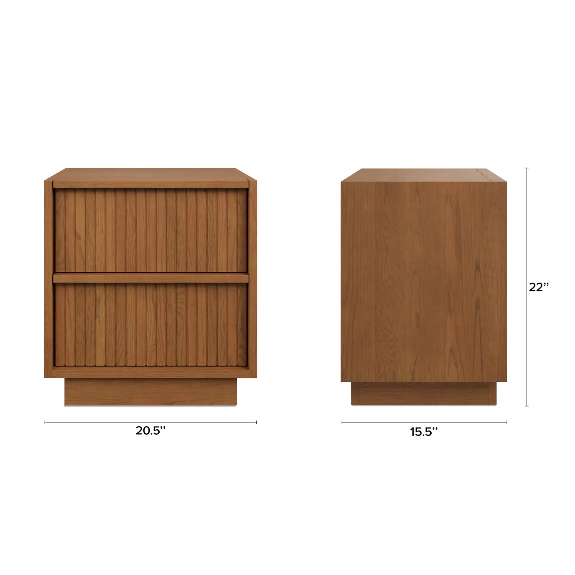 Kouva 2-Drawer Nightstand - Smoked Oak