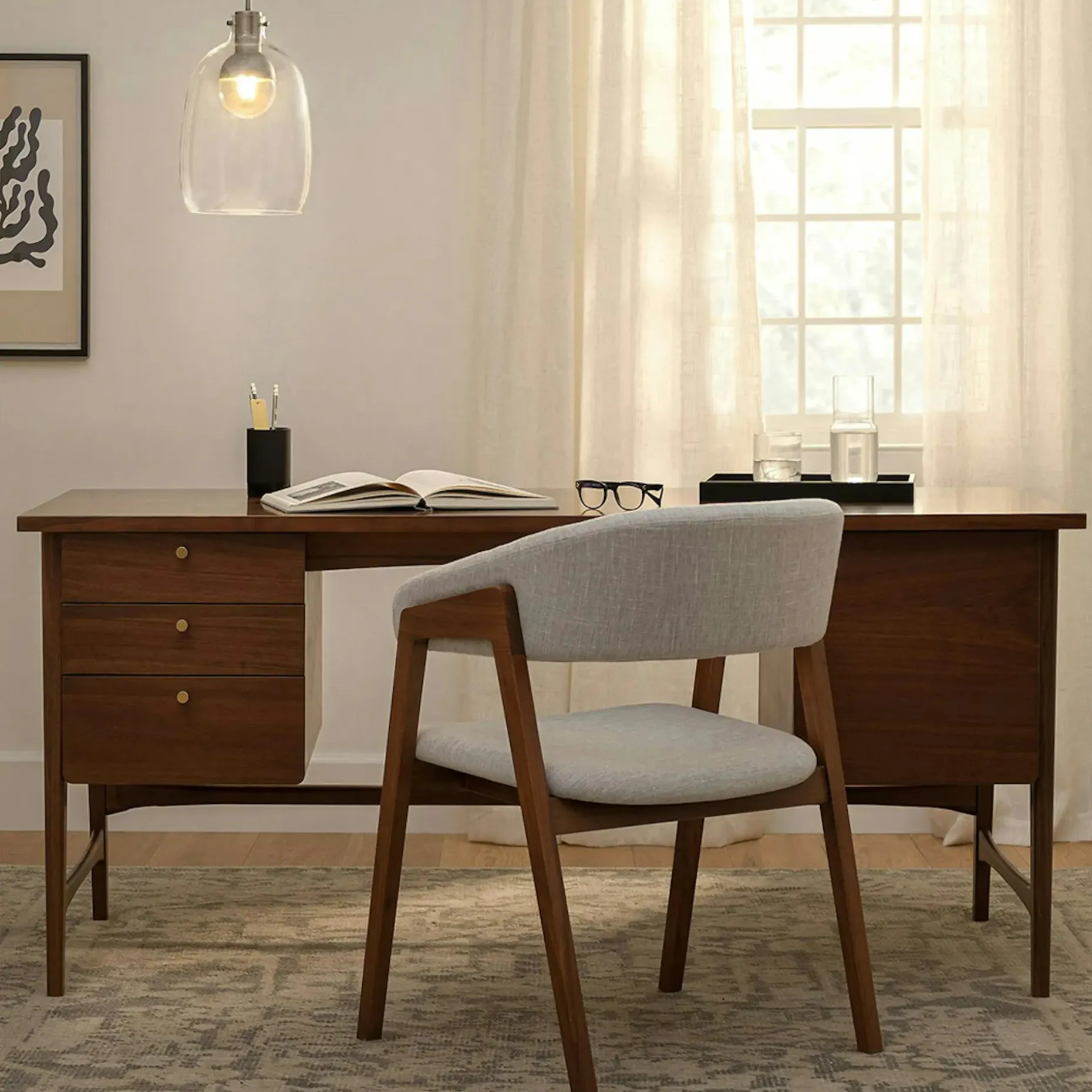 Krossa 65" Executive Desk - Walnut